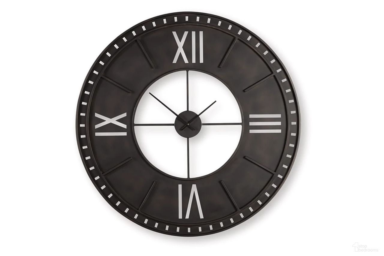 Lytle Wall Clock In Antique Brown