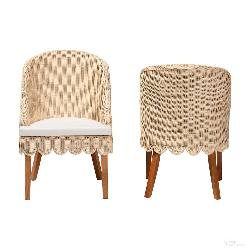 The appearance of Mabel Handwoven Wicker Dining Chair with Wingback Frame Set of 2 In Natural Rattan and Honey designed by Baxton Studio in the rustic / southwestern interior design. This natural rattan/honey piece of furniture  was selected by 1StopBedrooms from Mabel Collection to add a touch of cosiness and style into your home. Sku: Mabel-Natural Rattan-Cushion-DC. Material: Foam. Chair Type: Side Chair.
