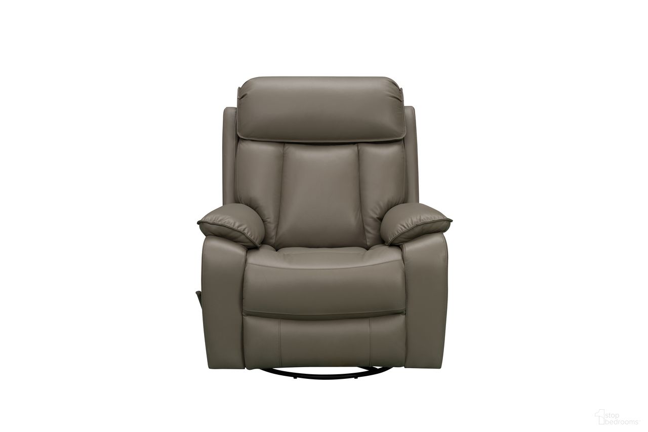 The appearance of Mac Swivel Glider Recliner In Smoke Gray designed by BarcaLounger in the interior design. This smoke gray piece of furniture was selected by 1StopBedrooms from Mac Collection to add a touch of cosiness and style into your home. Sku: 81396373893. Material: Leather Match.