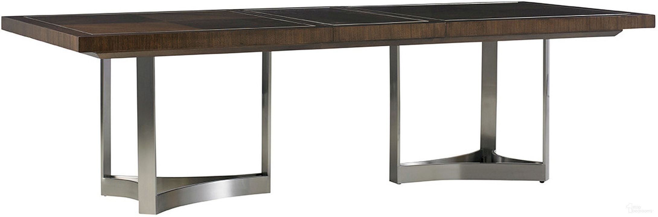 The appearance of Macarthur Park Beverly Place Rectangular Dining Table In Farrington designed by Lexington in the modern / contemporary interior design. This farrington piece of furniture was selected by 1StopBedrooms from MacArthur Park Collection to add a touch of cosiness and style into your home. Sku: 729-876C. Table Base Style: Double Pedestal. Material: Steel. Table Top Shape: Rectangular. Size: 42" x 82".