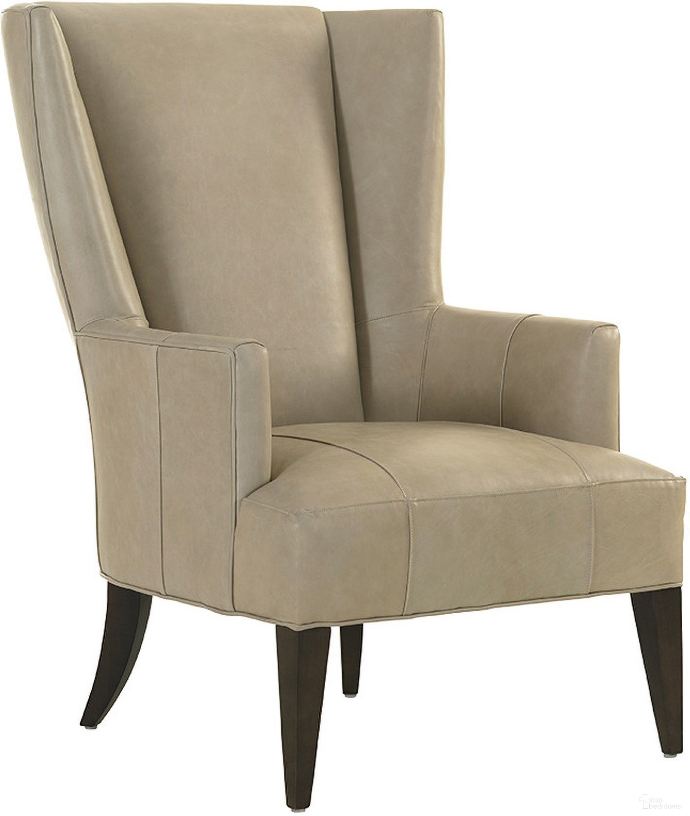 The appearance of Macarthur Park Brockton Leather Wing Chair designed by Lexington in the modern / contemporary interior design. This brown piece of furniture was selected by 1StopBedrooms from MacArthur Park Collection to add a touch of cosiness and style into your home. Sku: LL7658-11-40. Material: Leather.
