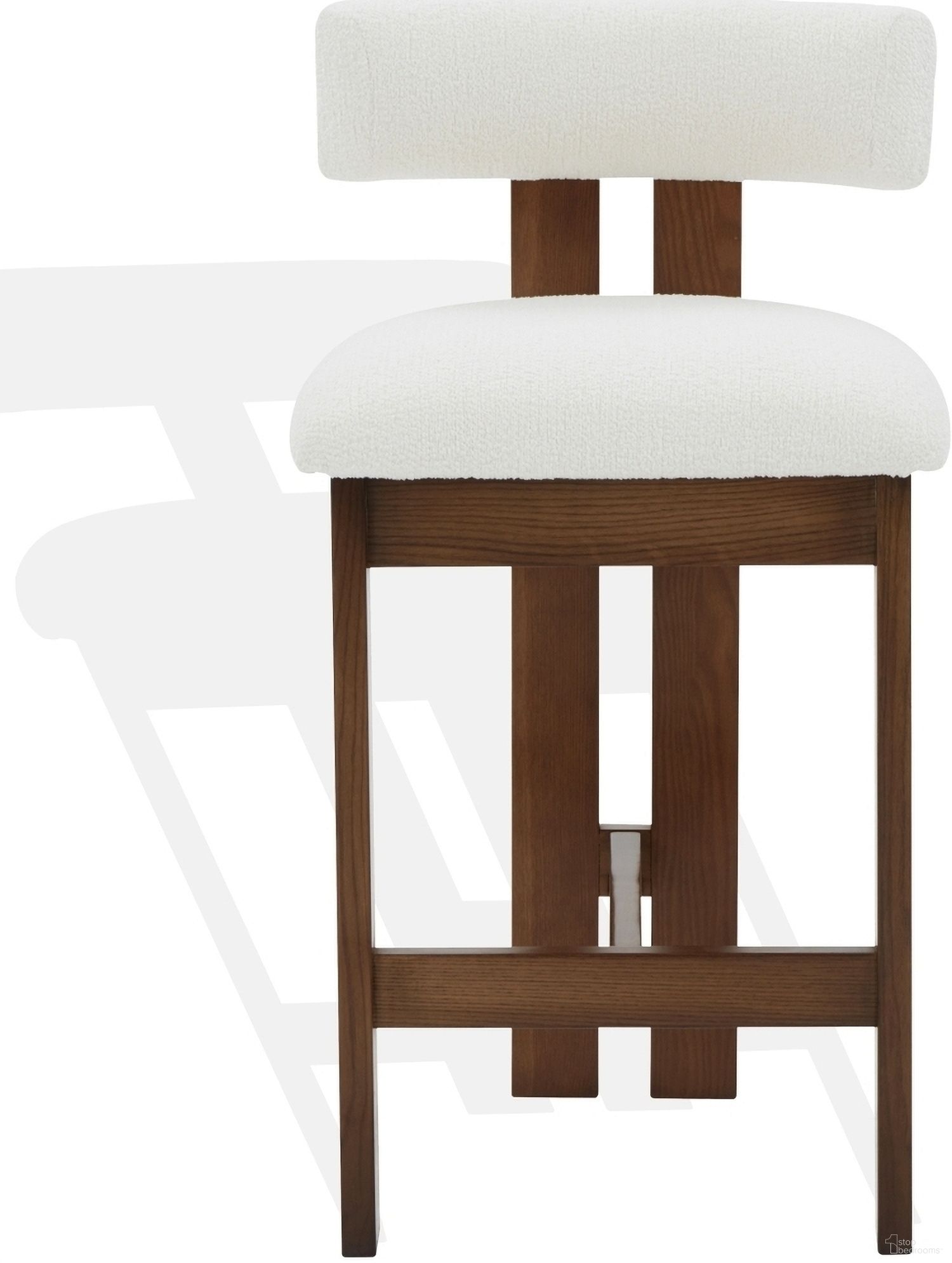The appearance of Macey Boucle Counter Stool In Ivory and Walnut designed by Safavieh Couture in the modern / contemporary interior design. This ivory and walnut piece of furniture was selected by 1StopBedrooms from Macey Collection to add a touch of cosiness and style into your home. Sku: SFV4860A. Material: Wood.