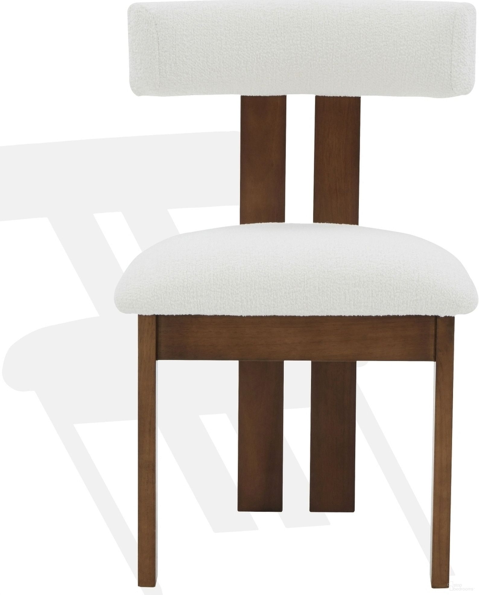 The appearance of Macey Boucle Dining Chair In Ivory and Walnut designed by Safavieh Couture in the modern / contemporary interior design. This ivory and walnut piece of furniture was selected by 1StopBedrooms from Macey Collection to add a touch of cosiness and style into your home. Sku: SFV4859A. Material: Wood. Chair Type: Side Chair.