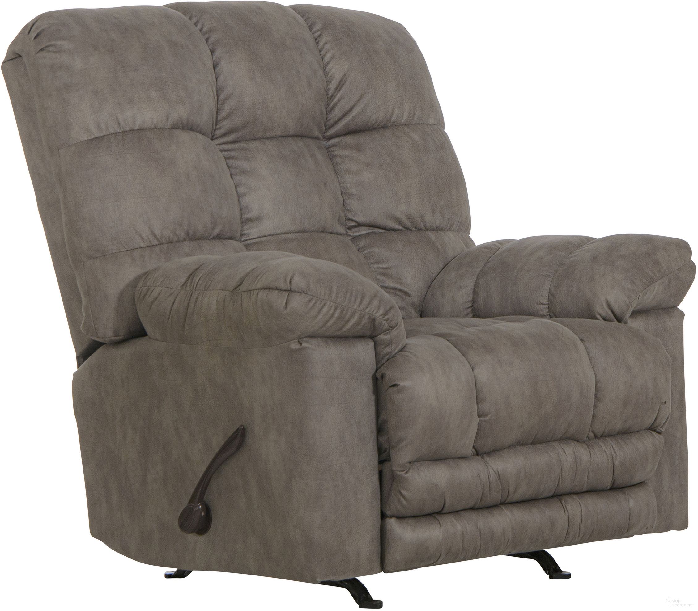 The appearance of Machado Oversized Chaise Rocker Recliner In Charcoal designed by Catnapper in the traditional interior design. This charcoal piece of furniture  was selected by 1StopBedrooms from Machado Collection to add a touch of cosiness and style into your home. Sku: 47922142868. Material: Fabric.