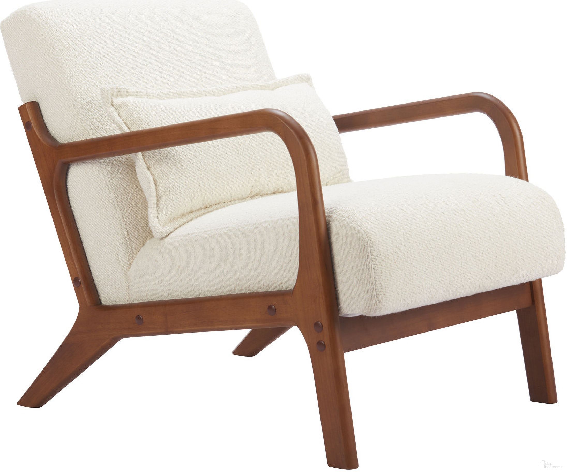 The appearance of Macio Accent Chair In Cream designed by Zuo Modern in the modern / contemporary interior design. This cream piece of furniture  was selected by 1StopBedrooms from Macio Collection to add a touch of cosiness and style into your home. Sku: 110571. Material: Polyester.