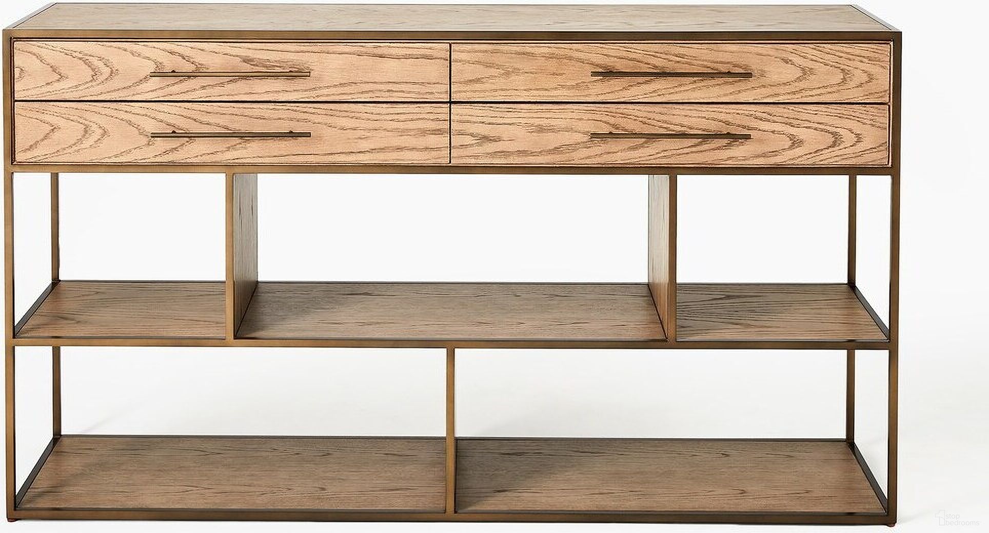 The appearance of Mack Console In Oak designed by Global Views in the modern / contemporary interior design. This oak piece of furniture  was selected by 1StopBedrooms from Mack Collection to add a touch of cosiness and style into your home. Sku: 2739. Material: Ceramic.