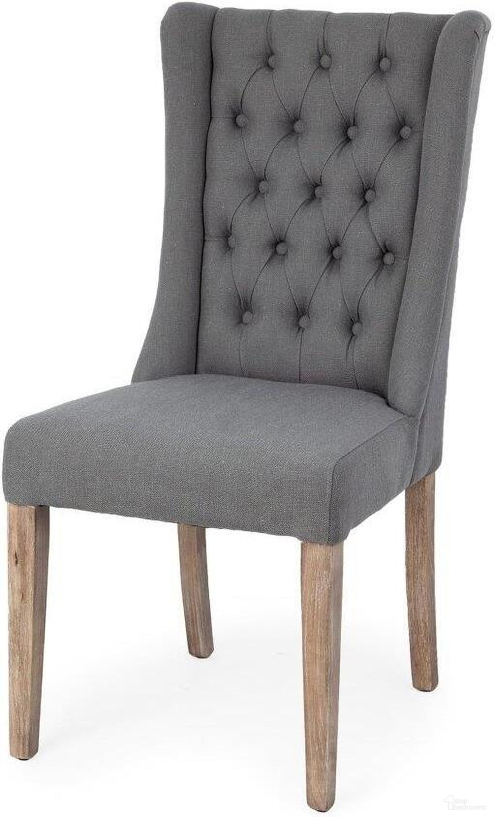 The appearance of Mackenzie Ii Gray Plush Linen Covering Ash Solid Wood Base Dining Chair designed by Mercana in the traditional interior design. This brown and grey piece of furniture  was selected by 1StopBedrooms from MacKenzie Collection to add a touch of cosiness and style into your home. Sku: 67511. Material: Wood. Chair Type: Side Chair.