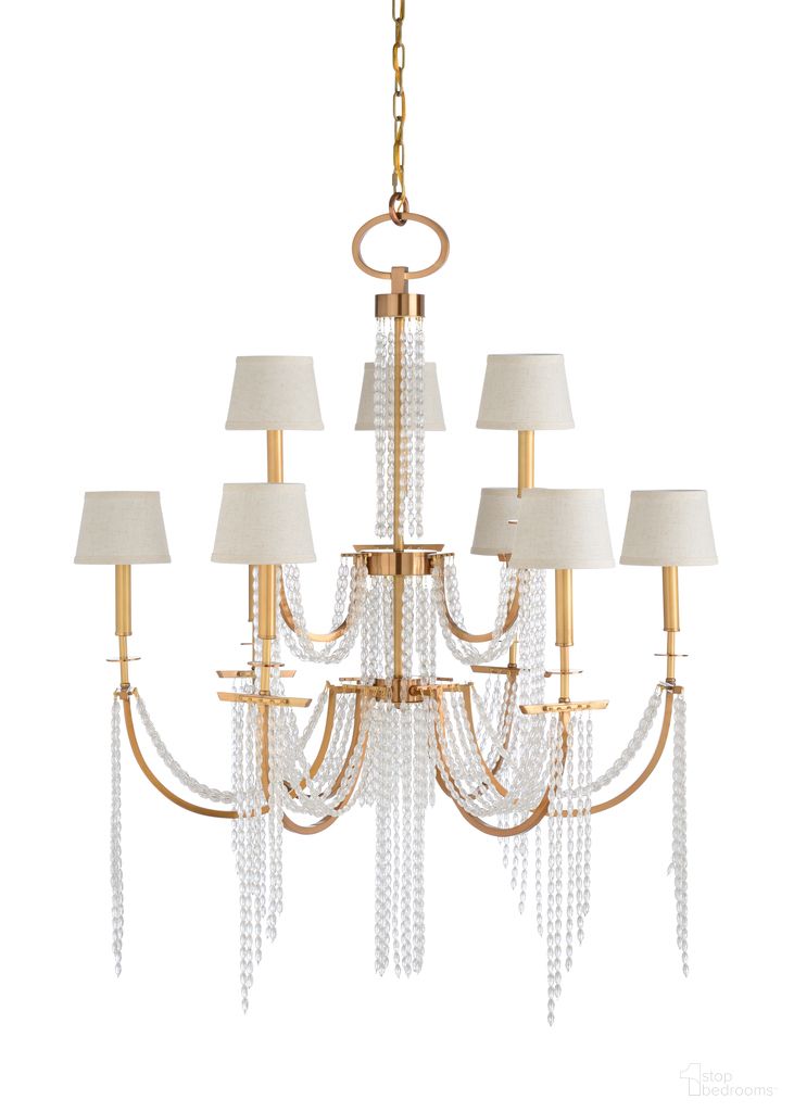 The appearance of Mackie Chandelier In Gold designed by Wildwood in the modern / contemporary interior design. This gold piece of furniture was selected by 1StopBedrooms from Wildwood Collection to add a touch of cosiness and style into your home. Sku: 67239. Material: Iron.