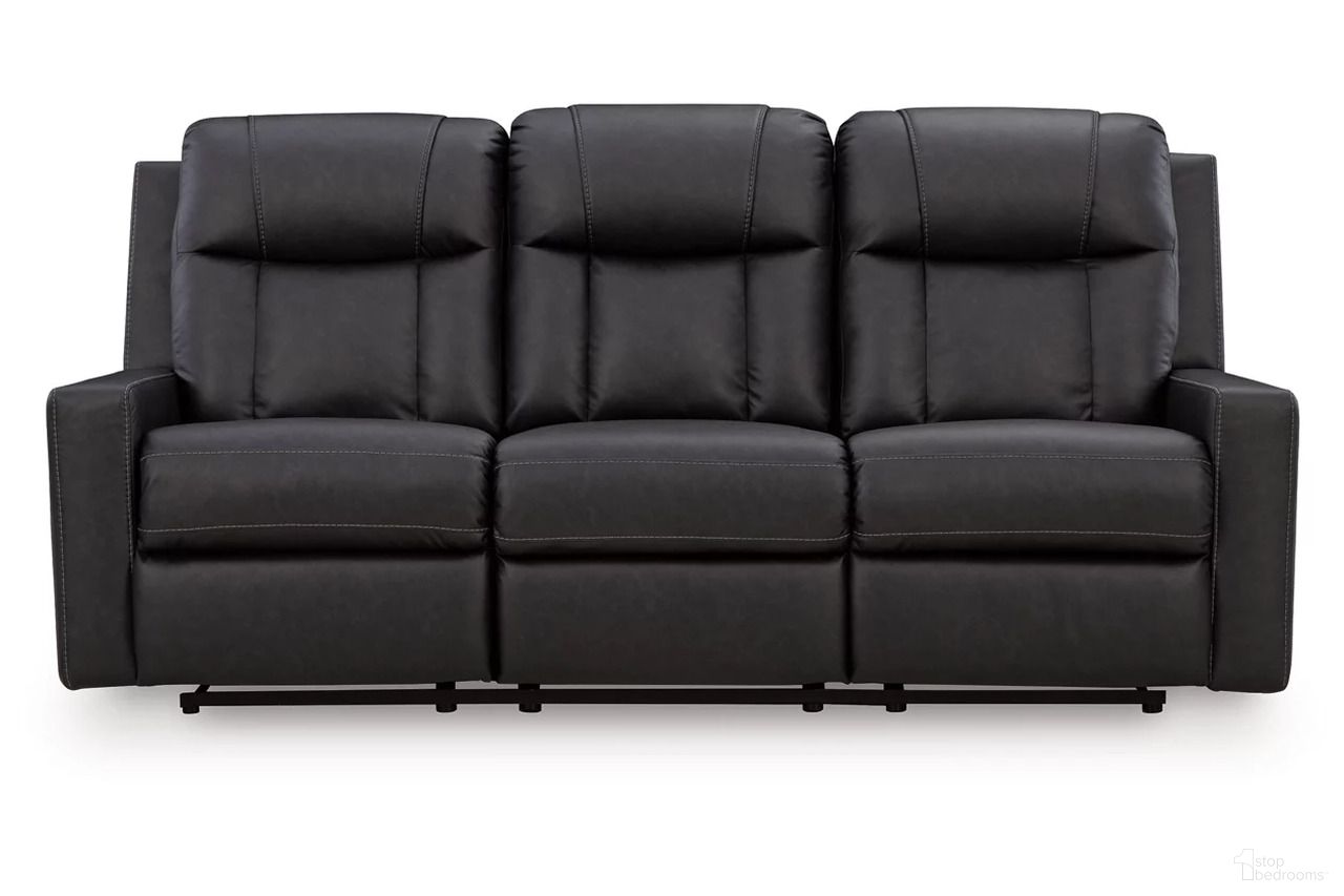 The appearance of Mackmenville Reclining Sofa In Carbon designed by Signature Design by Ashley in the modern / contemporary interior design. This carbon piece of furniture was selected by 1StopBedrooms from Mackmenville Collection to add a touch of cosiness and style into your home. Sku: 7471388. Material: Fabric.
