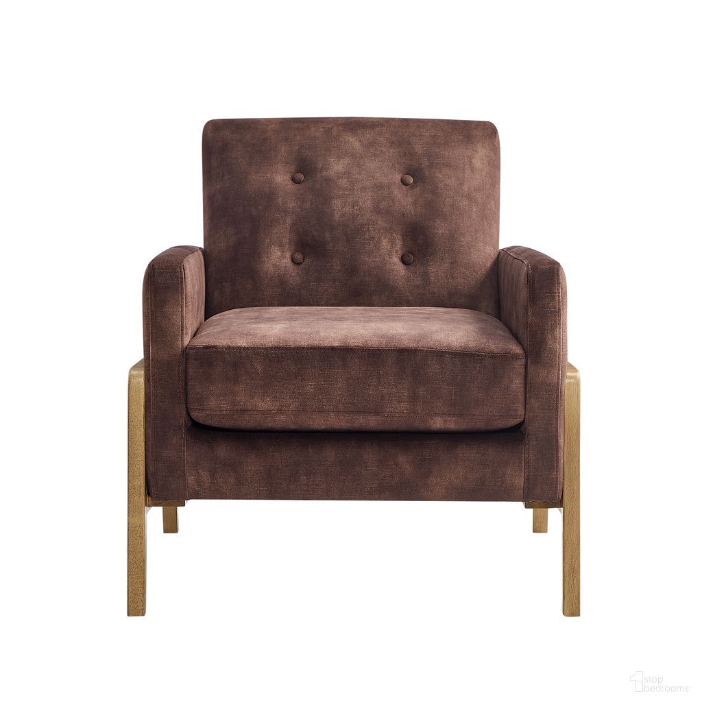 The appearance of Macon Wood Arm Tufted Back Accent Chair In Espresso designed by Comfort Pointe in the transitional interior design. This espresso piece of furniture was selected by 1StopBedrooms from Macon Collection to add a touch of cosiness and style into your home. Sku: 8320-44. Material: Polyester.