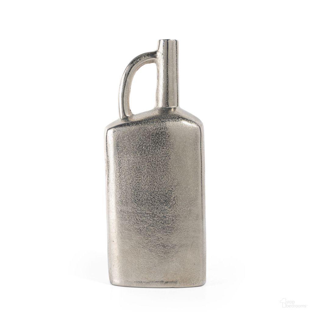 Macrae 14 Inch Large Decorative Metal Table Vase In Silver