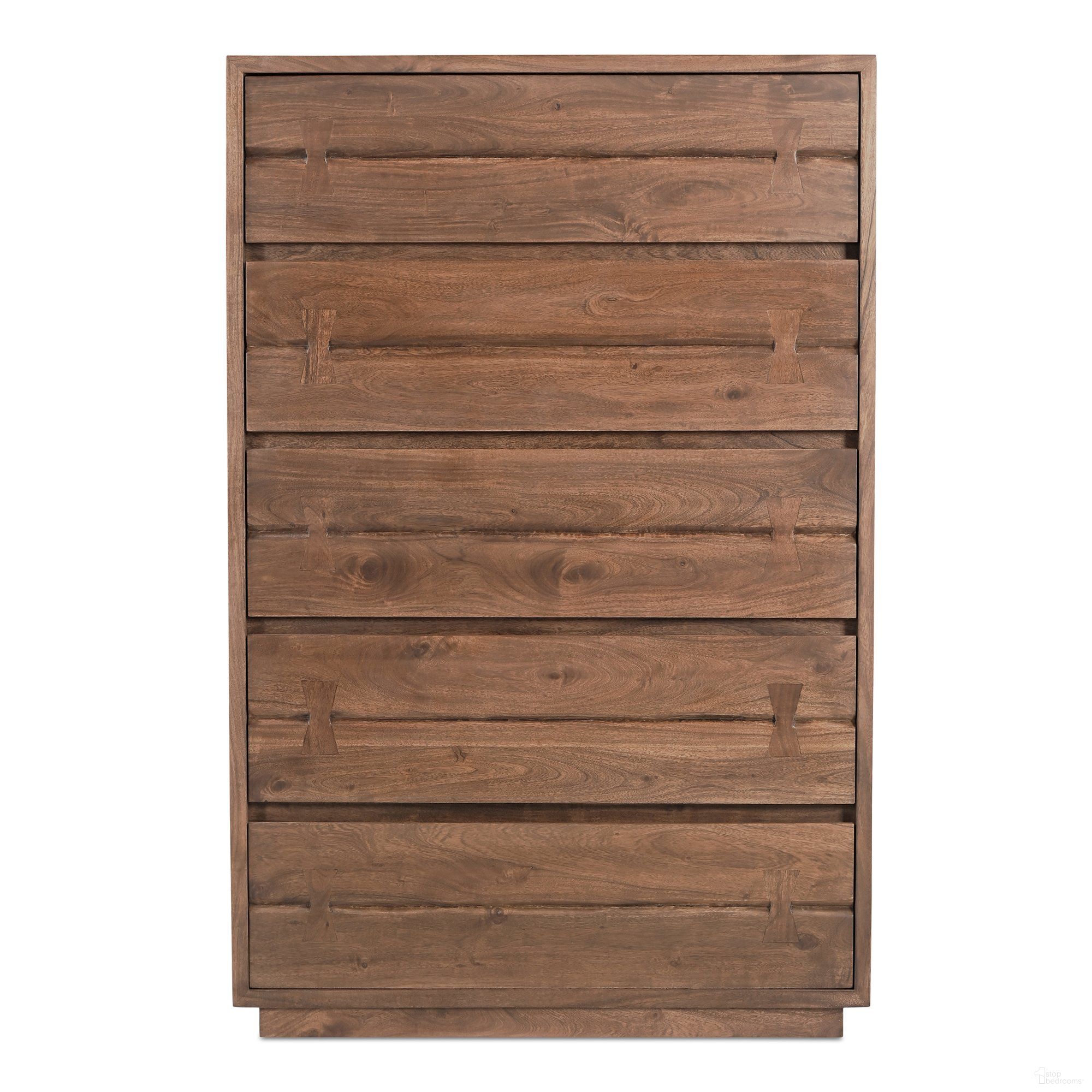 The appearance of Madagascar Brown Wood 5 Drawers Chest designed by Moes Home in the rustic / southwestern interior design. This brown piece of furniture was selected by 1StopBedrooms from Madagascar Collection to add a touch of cosiness and style into your home. Sku: VE-1045-03. Material: Wood.