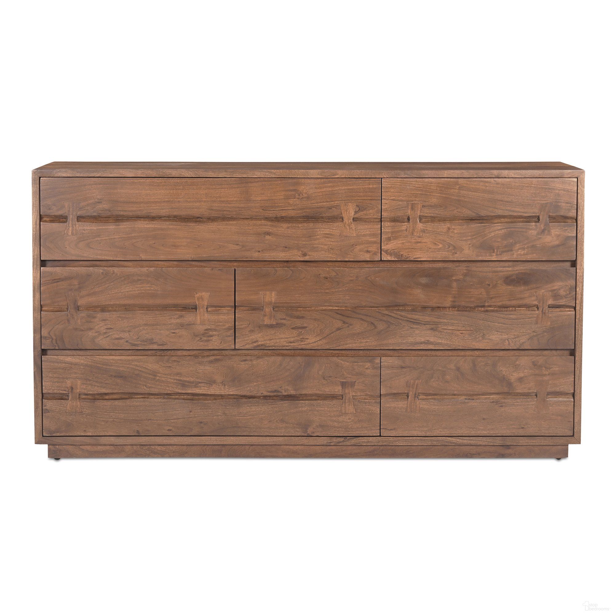 The appearance of Madagascar Brown Wood 6 Drawers Dresser designed by Moes Home in the rustic / southwestern interior design. This brown piece of furniture was selected by 1StopBedrooms from Madagascar Collection to add a touch of cosiness and style into your home. Sku: VE-1044-03. Material: Wood.