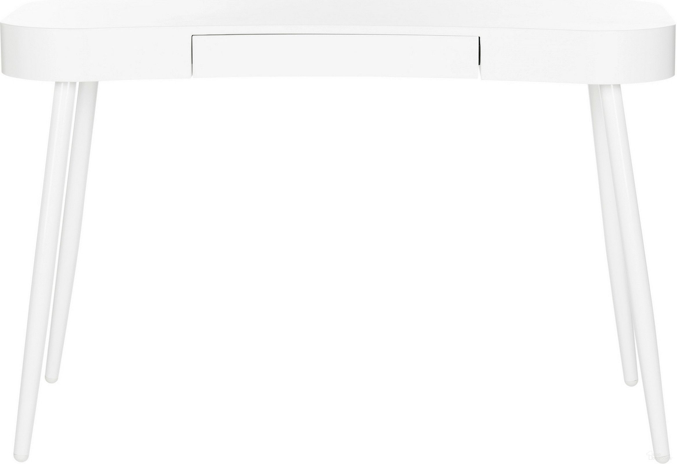 The appearance of Madan White Mid Century Scandinavian One Drawer Desk designed by Safavieh in the modern / contemporary interior design. This white piece of furniture was selected by 1StopBedrooms from Safavieh FOX Collection to add a touch of cosiness and style into your home. Sku: FOX2229A. Material: Iron.