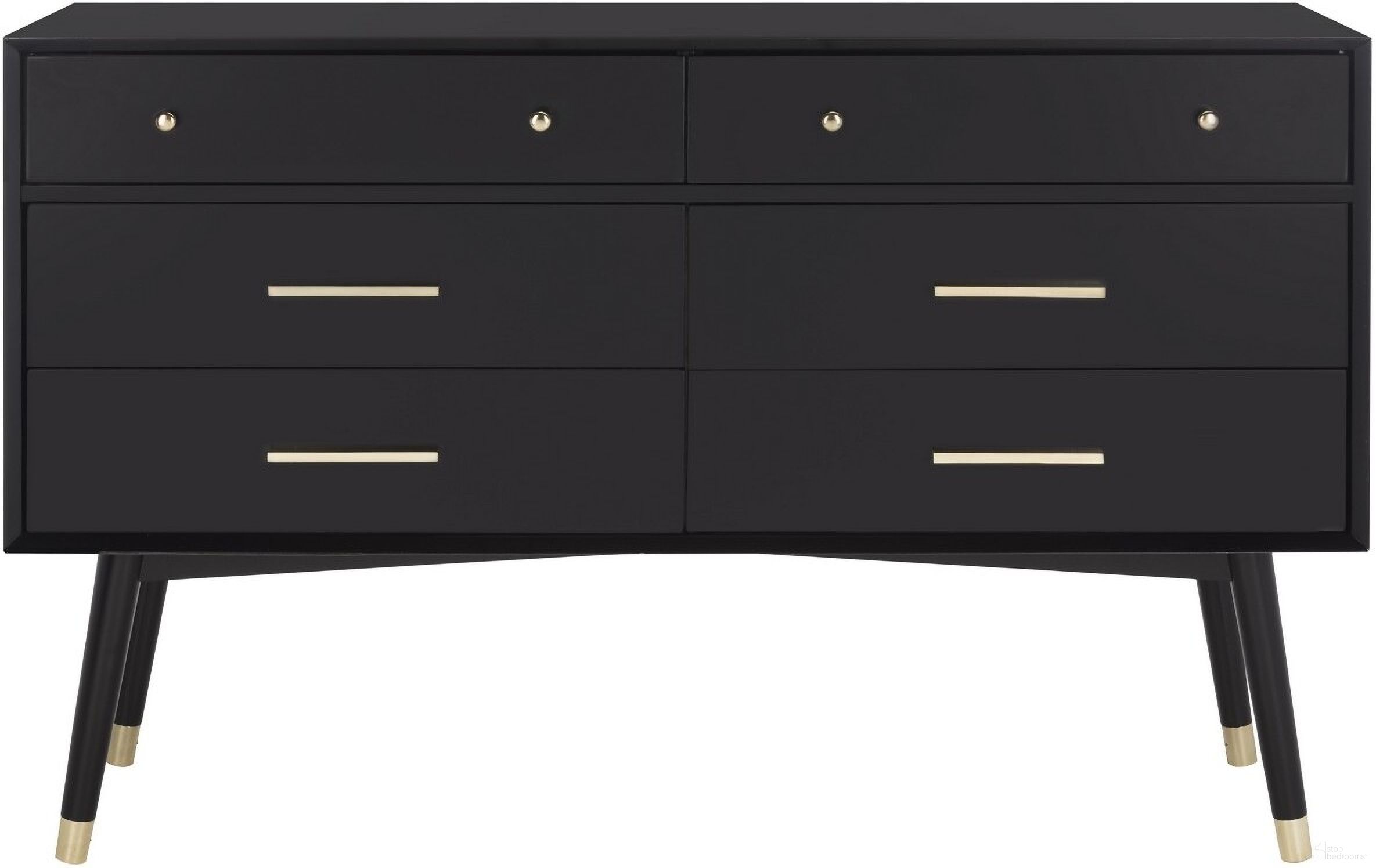 Madden Retro Dresser In Brass and Black