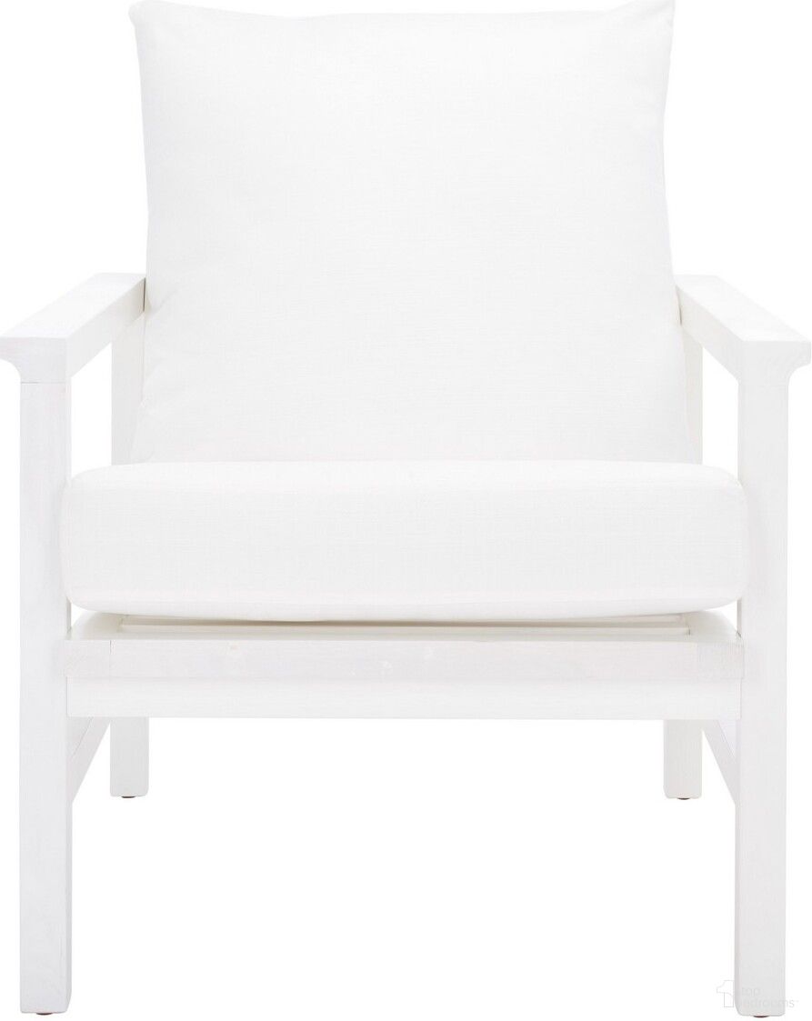 Maddison Cane Back Accent Chair In White/Natural