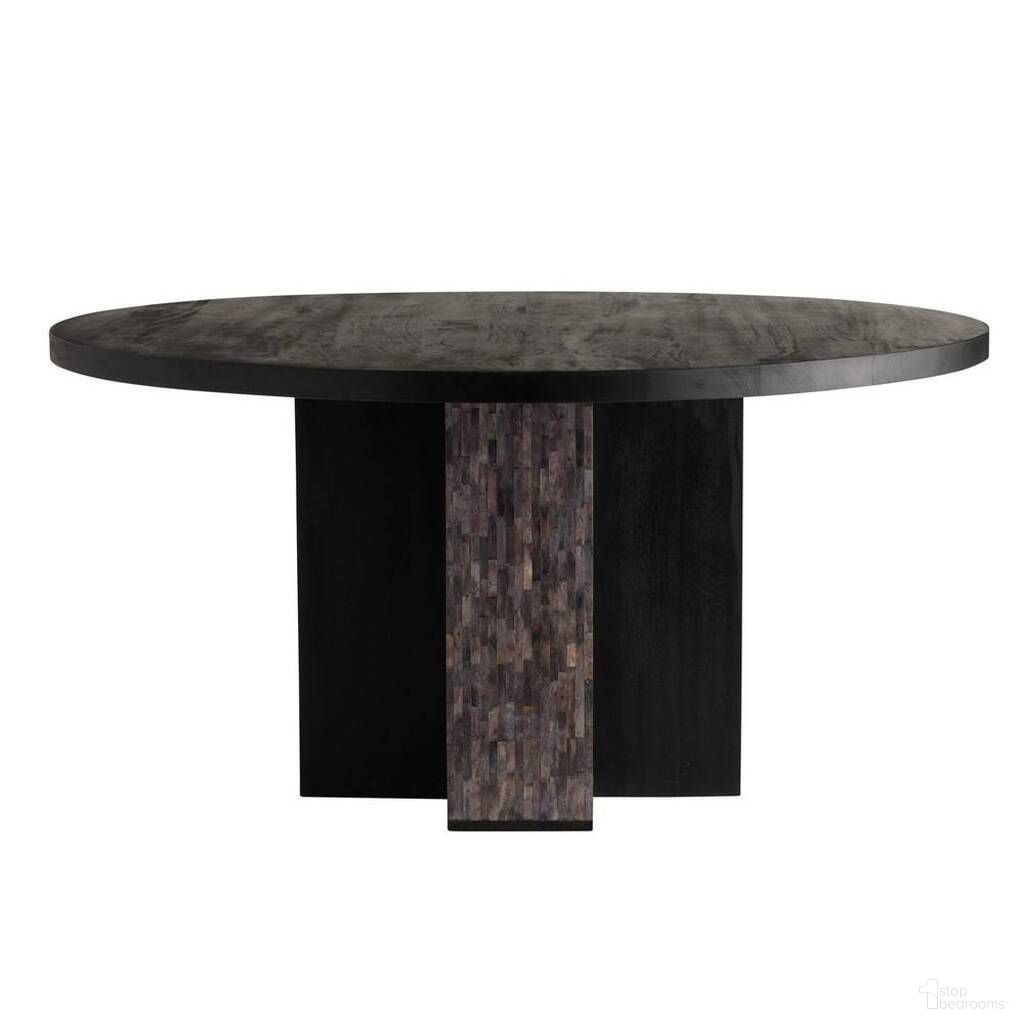 The appearance of Maddock Dining Table In Ebony designed by Arteriors in the modern / contemporary interior design. This ebony piece of furniture  was selected by 1StopBedrooms from Maddock Collection to add a touch of cosiness and style into your home. Sku: FDI07. Table Base Style: Pedestal. Table Top Shape: Round. Material: Wood. Size: 60".