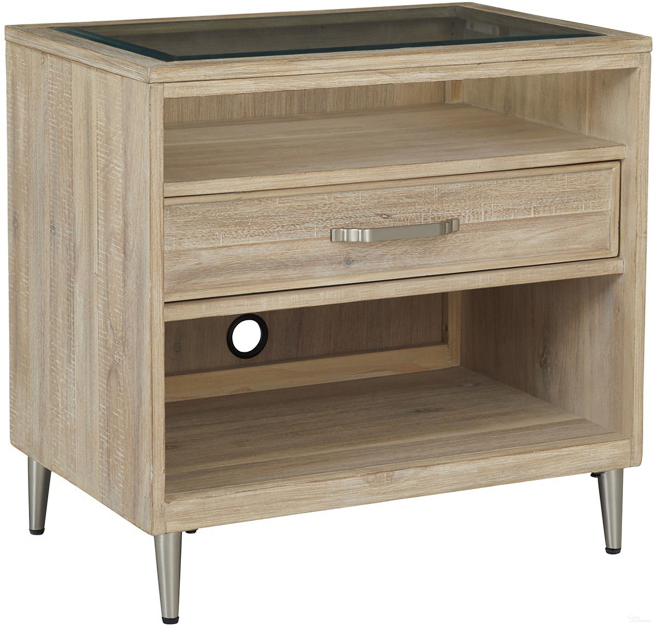 The appearance of Maddox 1 Drawer Nightstand In Biscotti designed by Aspenhome in the transitional interior design. This biscotti piece of furniture was selected by 1StopBedrooms from Maddox Collection to add a touch of cosiness and style into your home. Sku: I644-451. Material: Wood.