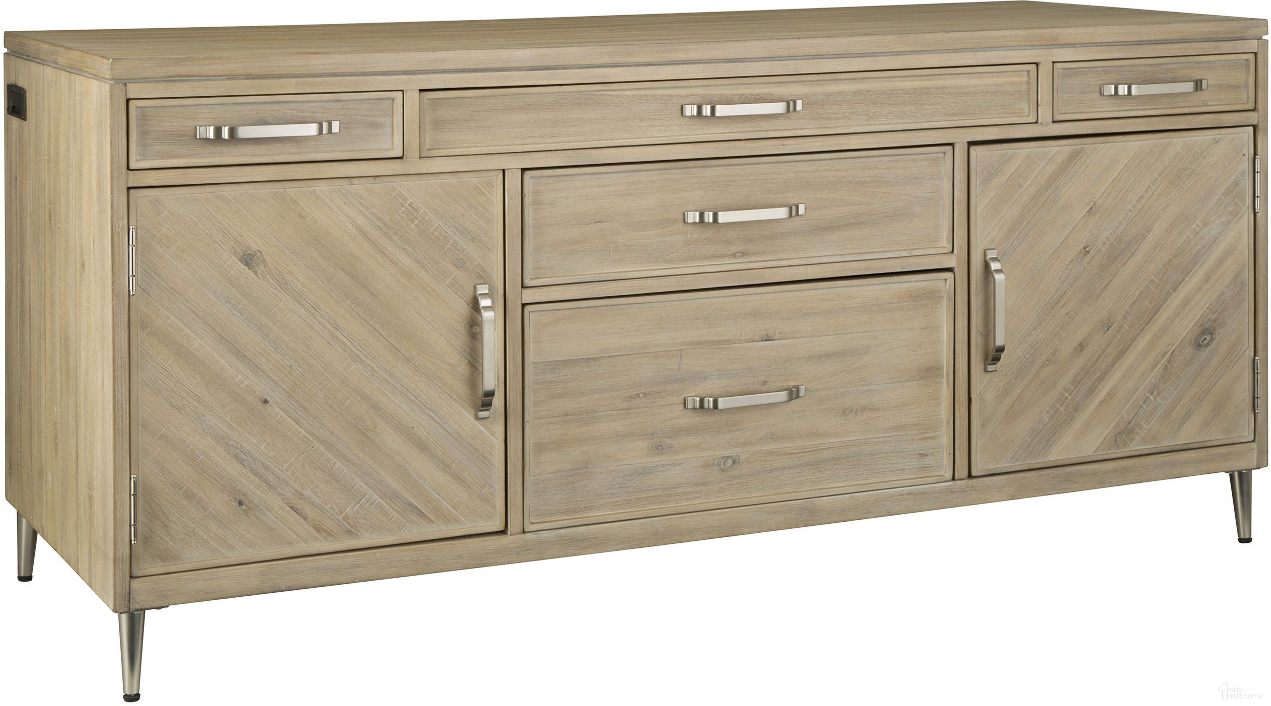 The appearance of Maddox Credenza In Biscotti designed by Aspenhome in the transitional interior design. This biscotti piece of furniture was selected by 1StopBedrooms from Maddox Collection to add a touch of cosiness and style into your home. Sku: I644-316. Material: Wood.