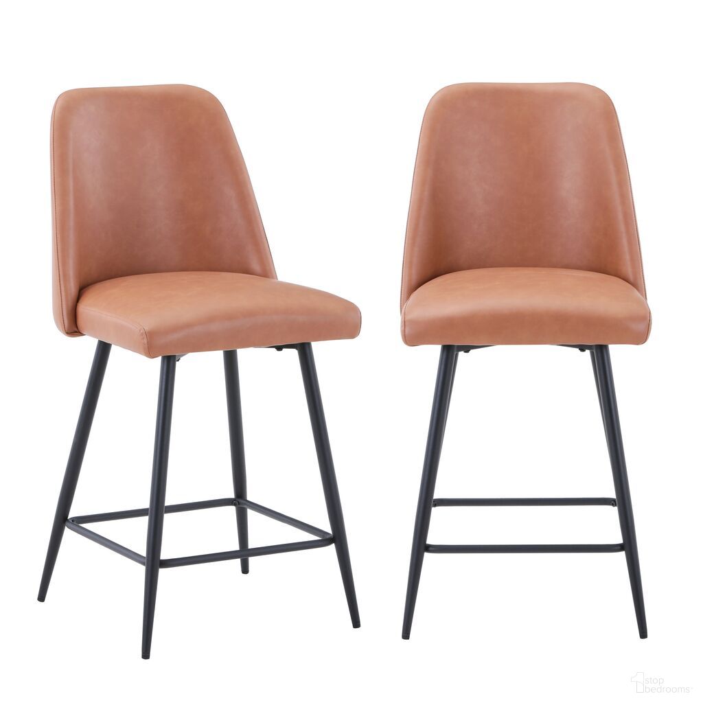 The appearance of Maddox Mid-Century Modern Faux Leather Upholstered Counter Height Barstool Set of 2 In Light Brown designed by Jofran in the modern / contemporary interior design. This light brown piece of furniture was selected by 1StopBedrooms from Maddox Collection to add a touch of cosiness and style into your home. Sku: 2271-MADDOXSTLBN. Material: Iron.