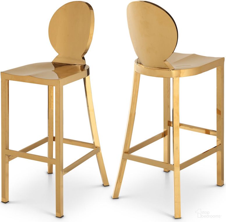 The appearance of Maddox Stainless Steel Stool In Gold designed by Meridian in the modern / contemporary interior design. This gold piece of furniture  was selected by 1StopBedrooms from Maddox Collection to add a touch of cosiness and style into your home. Sku: 706. Material: Stainless Steel.