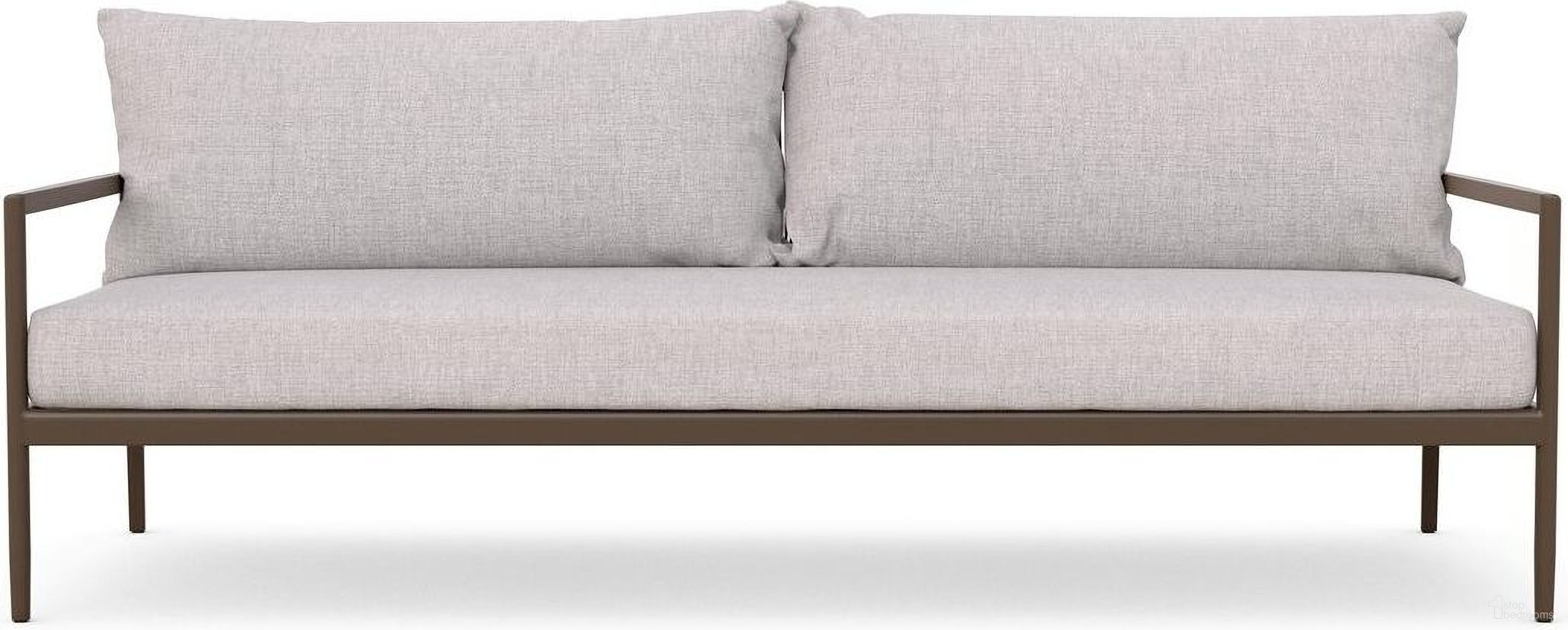 The appearance of Madeira 3 Seat Sofa with Cushion In Fawn and Bronze designed by Azzurro Living in the transitional interior design. This fawn/bronze piece of furniture was selected by 1StopBedrooms from Madeira Collection to add a touch of cosiness and style into your home. Sku: MAD-TR19S3-CU. Material: Aluminum.