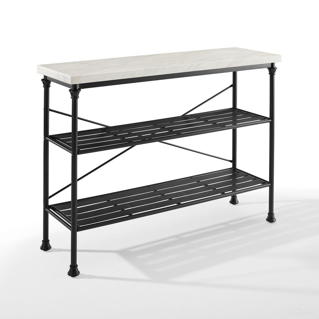 The appearance of Madeleine Entryway Console Table In White Marble and Matte Black designed by Crosley Brands in the transitional interior design. This white marble and matte black piece of furniture was selected by 1StopBedrooms from Madeleine Collection to add a touch of cosiness and style into your home. Sku: CF6130-MB. Material: Steel.