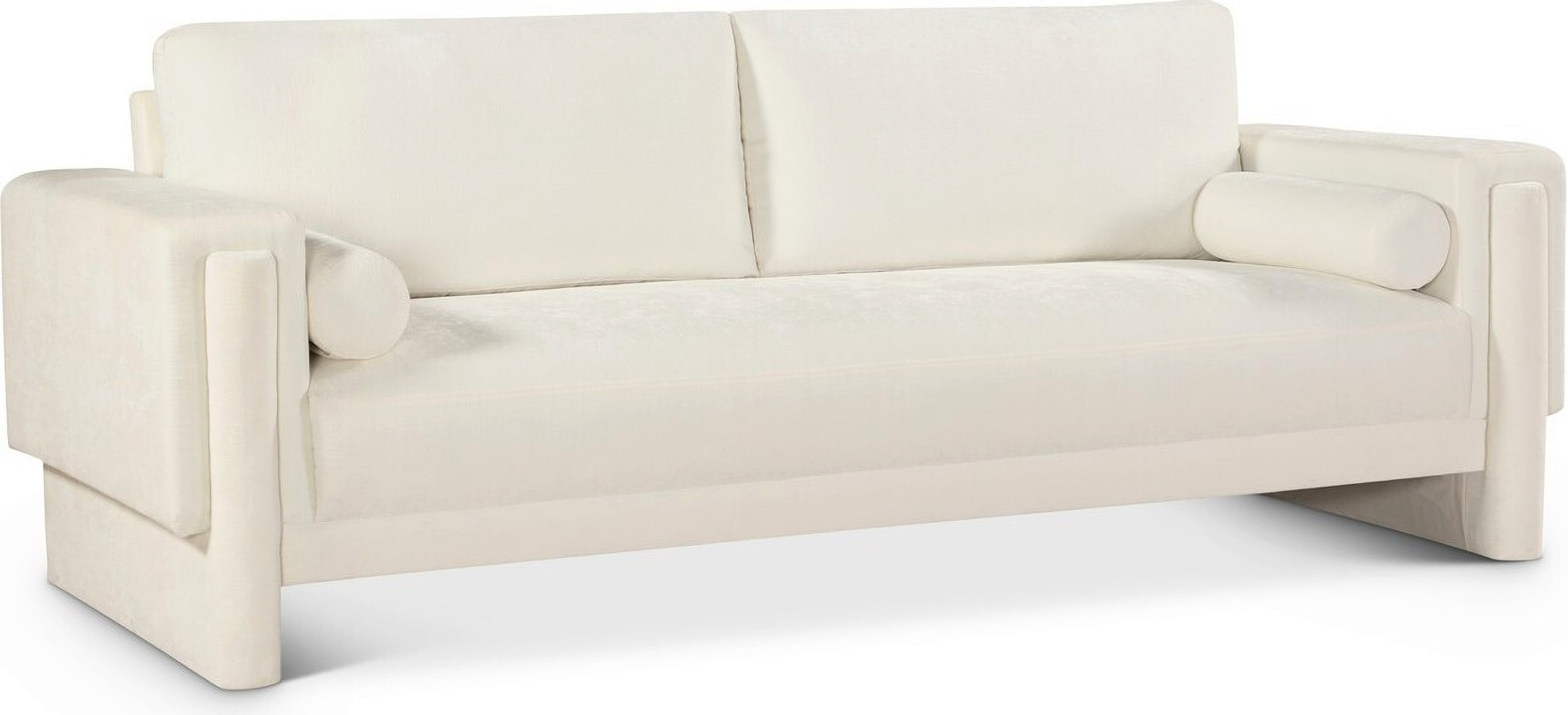 Madeline Chenille Fabric Sofa In Cream by Meridian 1StopBedrooms