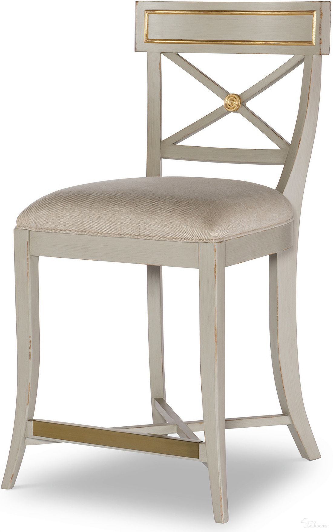 Madeline Counter Stool In Gray and Gold