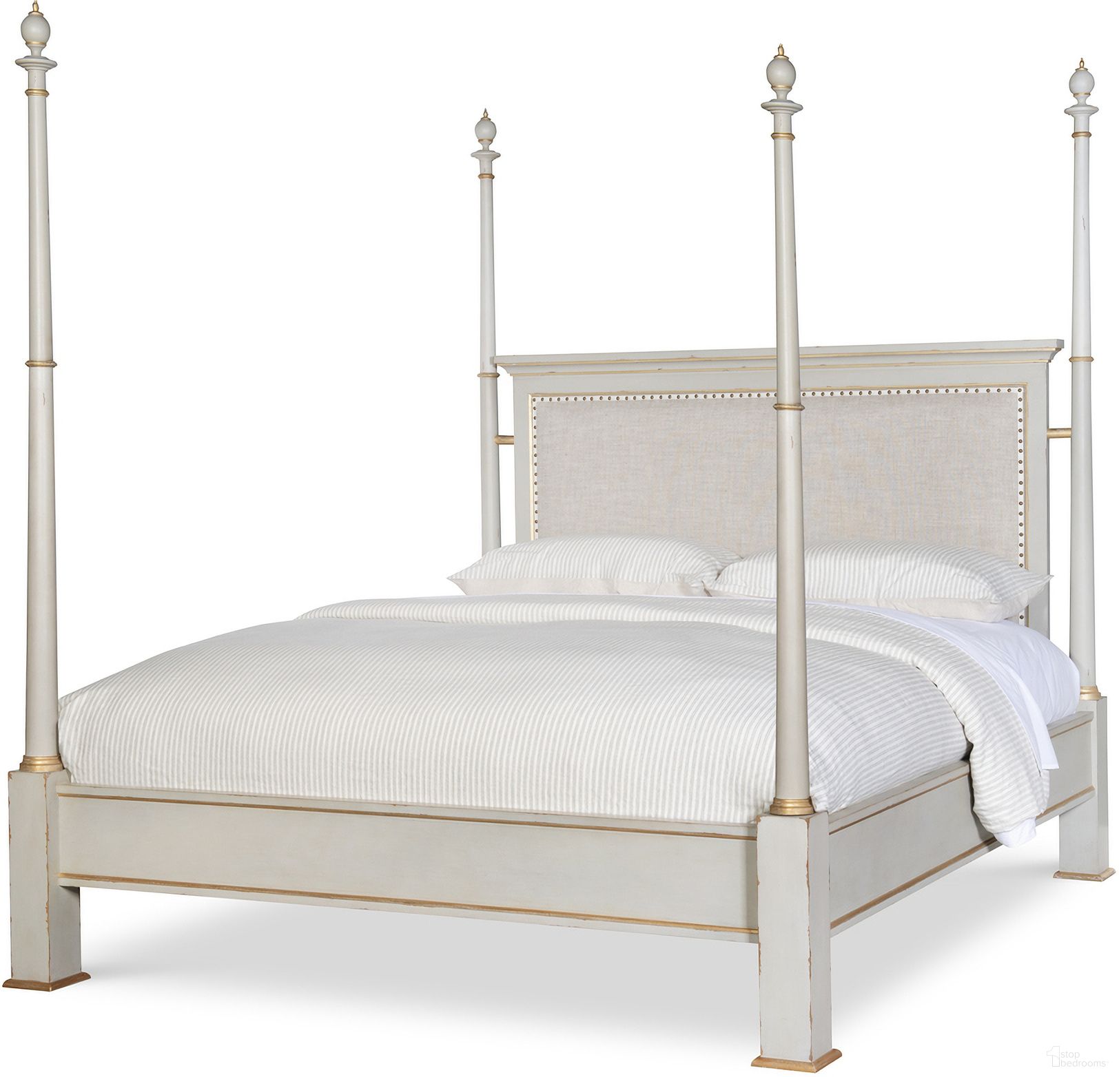 Madeline King Poster Bed In Off White
