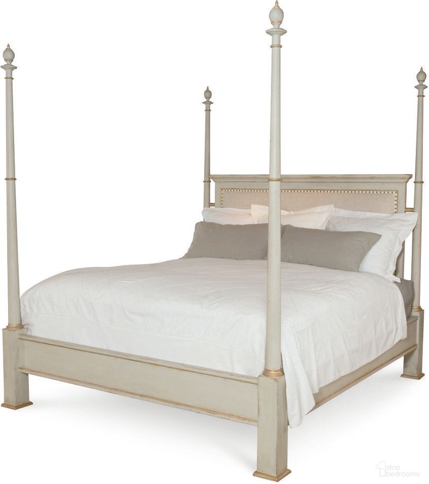 The appearance of Madeline Queen Poster Bed In Off White designed by Century Furniture in the modern / contemporary interior design. This off white piece of furniture  was selected by 1StopBedrooms from Monarch Collection to add a touch of cosiness and style into your home. Sku: MN5498Q-F;MN5498Q-H;MN5498Q-R. Bed Type: Poster Bed. Bed Size: Queen. Material: Poplar Solid.