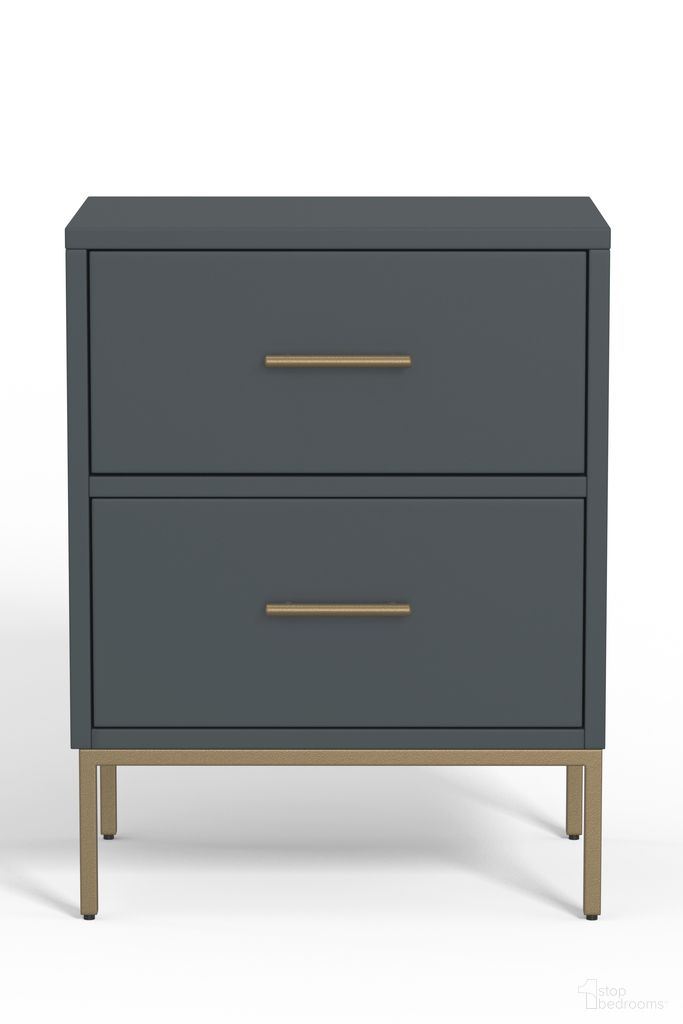 The appearance of Madelyn Two Drawer Nightstand In Slate Gray designed by Alpine in the modern / contemporary interior design. This slate gray piece of furniture was selected by 1StopBedrooms from Madelyn Collection to add a touch of cosiness and style into your home. Sku: 2010G-02. Material: Mahogany.