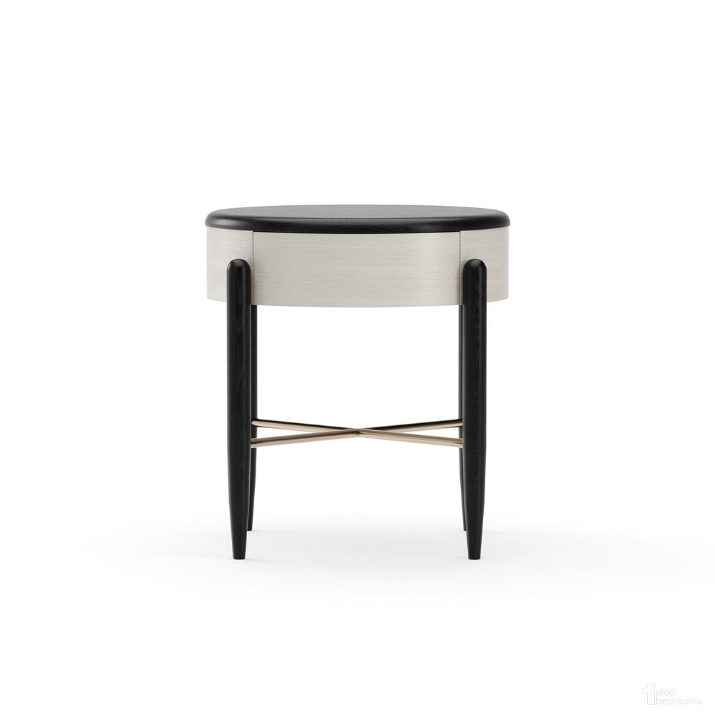 Madera Accent Nightstand In Opal and Modern Walnut