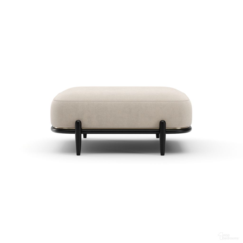 Madera Ottoman In Oatmeal and Modern Walnut