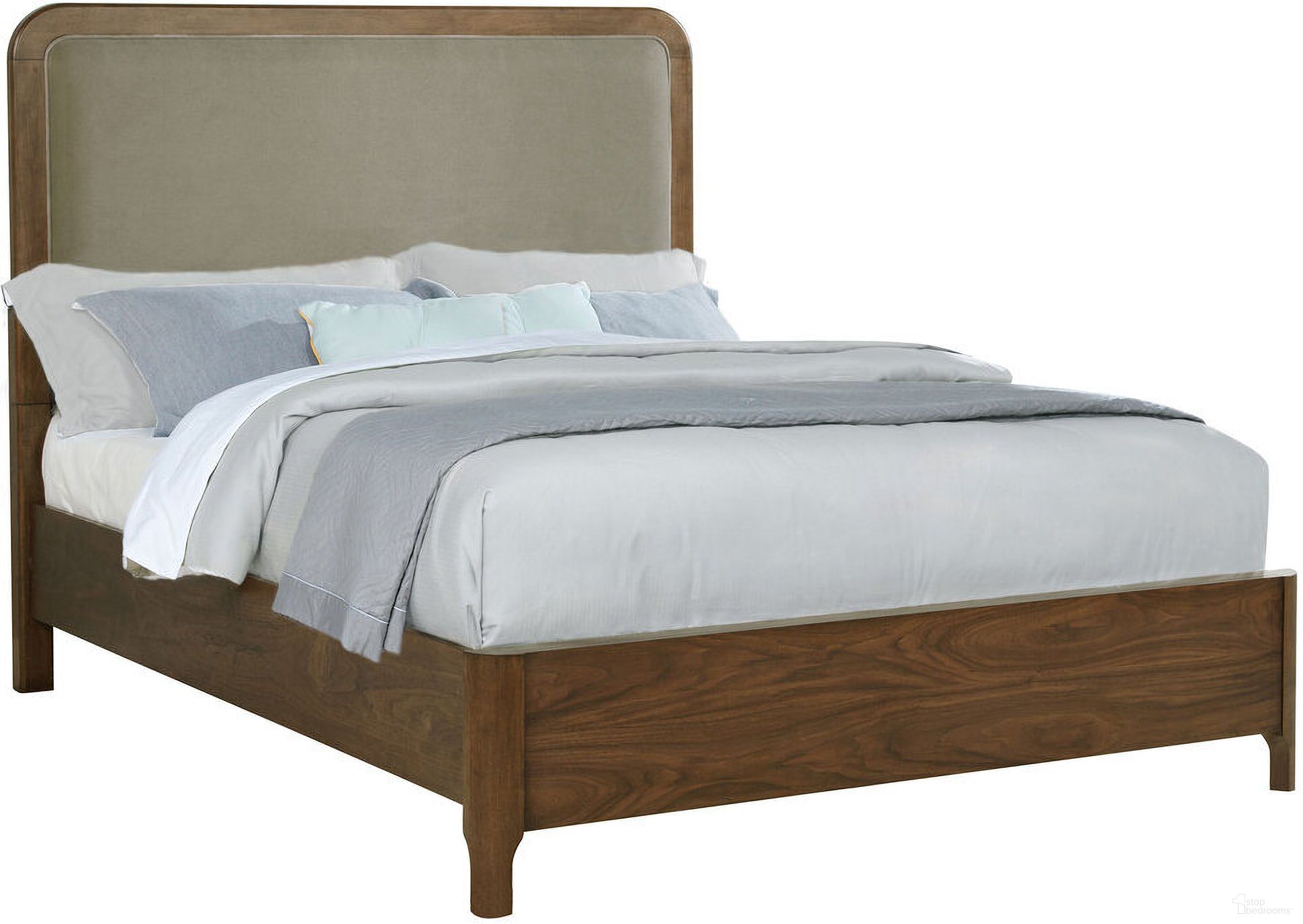 The appearance of Maderia 57 Inch Upholstered Queen Panel Bed Walnut In Walnut and Taupe designed by Coaster in the transitional interior design. This walnut/taupe piece of furniture was selected by 1StopBedrooms from Maderia Collection to add a touch of cosiness and style into your home. Sku: 223321QB1;223321QB2;223321QB3. Bed Type: Panel Bed. Material: Polyester. Bed Size: Queen.