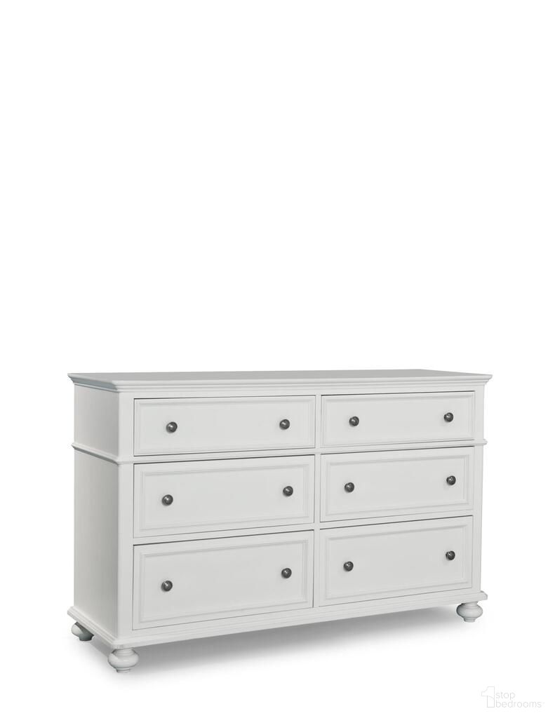The appearance of Madison 6 Drawer Dresser In Natural White designed by Legacy Classic in the transitional interior design. This natural white piece of furniture was selected by 1StopBedrooms from Madison Collection to add a touch of cosiness and style into your home. Sku: N2830-1100VC. Material: Birch Veneer.