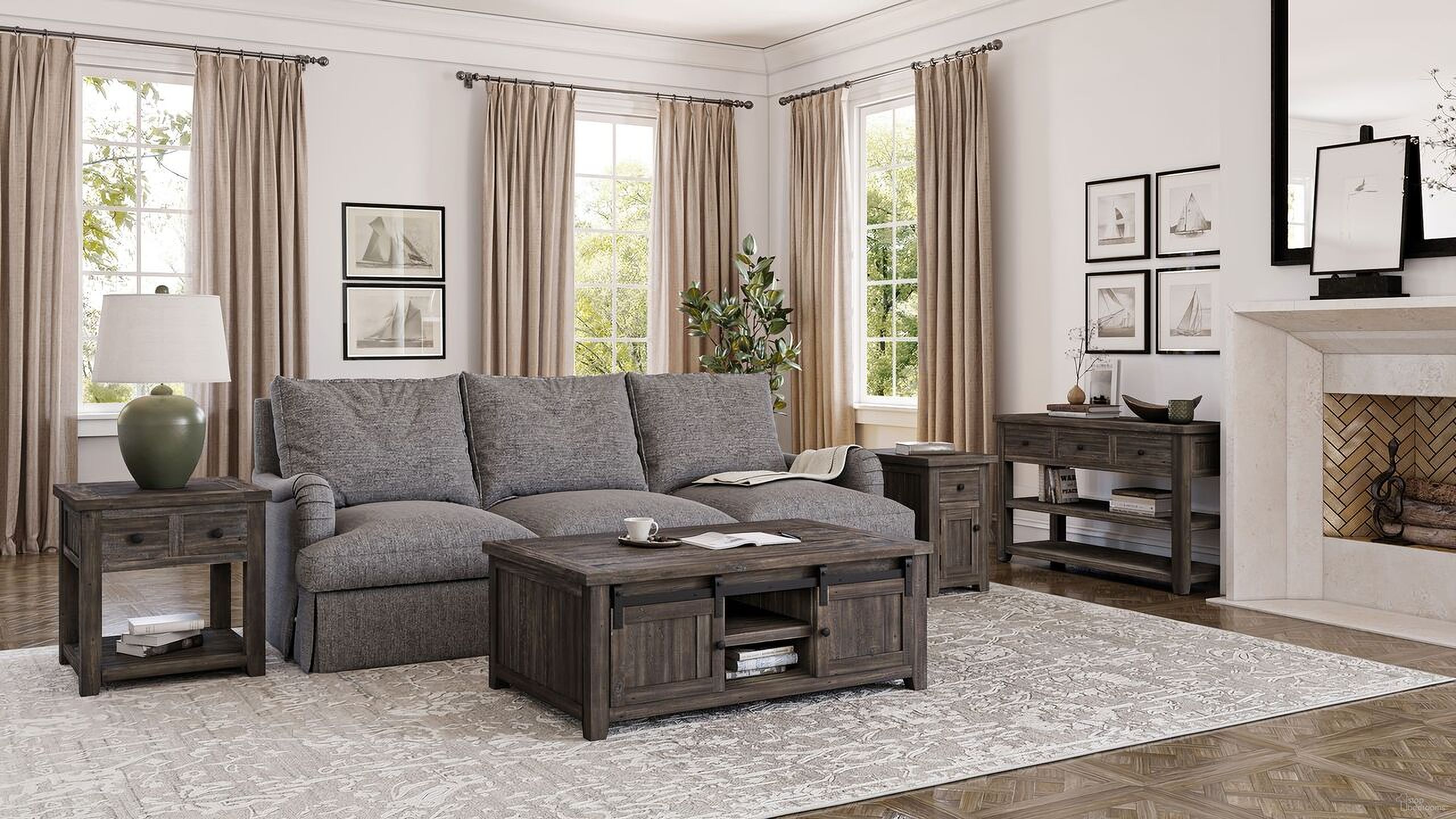 The appearance of Madison County Barnwood Barn Door Occasional Table Set designed by Jofran in the rustic / southwestern interior design. This brown piece of furniture was selected by 1StopBedrooms from Madison County Collection to add a touch of cosiness and style into your home. Sku: 1700-5;1700-8. Material: Pine.