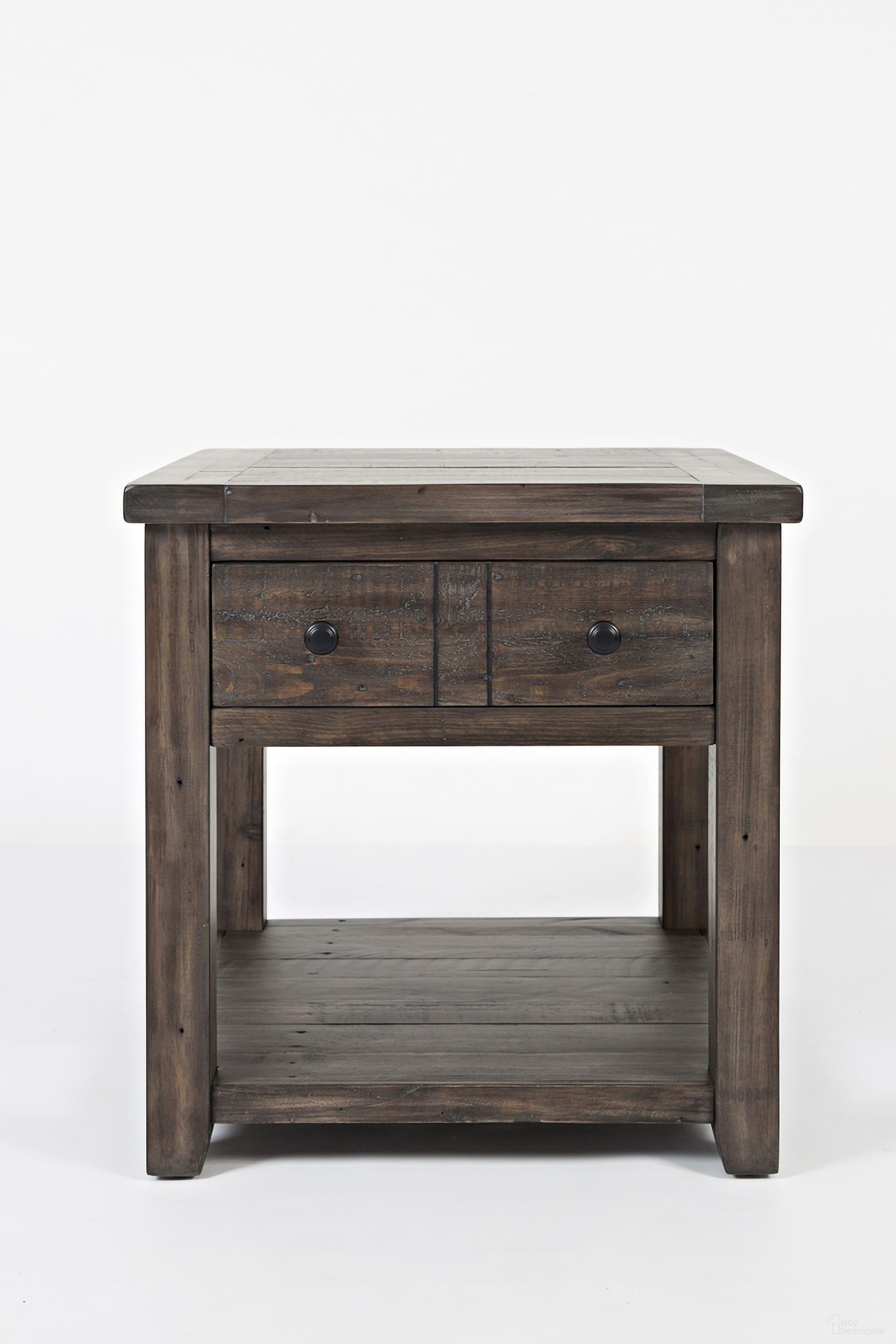 The appearance of Madison County End Table In Brown designed by Jofran in the traditional interior design. This brown piece of furniture  was selected by 1StopBedrooms from Madison County Collection to add a touch of cosiness and style into your home. Sku: 1700-3. Material: Pine.