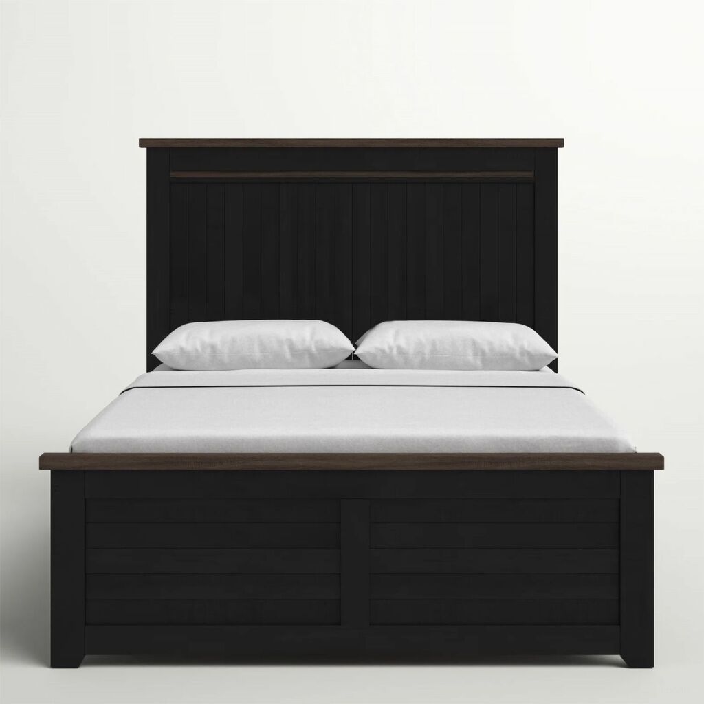 The appearance of Madison County King Panel Bed In Vintage Black designed by Jofran in the modern / contemporary interior design. This vintage black piece of furniture was selected by 1StopBedrooms from Madison County Collection to add a touch of cosiness and style into your home. Sku: 1702B-KPHB;1702B-KPFB;1702B-KRS. Bed Type: Panel Bed. Bed Size: King. Material: Pine.