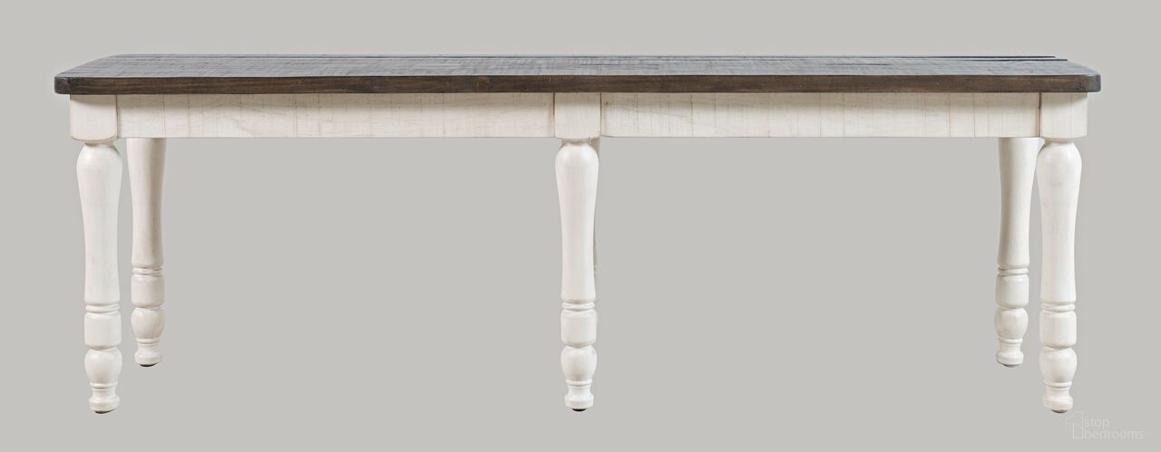 The appearance of Madison County 54 Inch Dining Bench In Vintage White designed by Jofran in the transitional interior design. This vintage white piece of furniture  was selected by 1StopBedrooms from Madison County Collection to add a touch of cosiness and style into your home. Sku: 1706-14KD. Material: Pine.