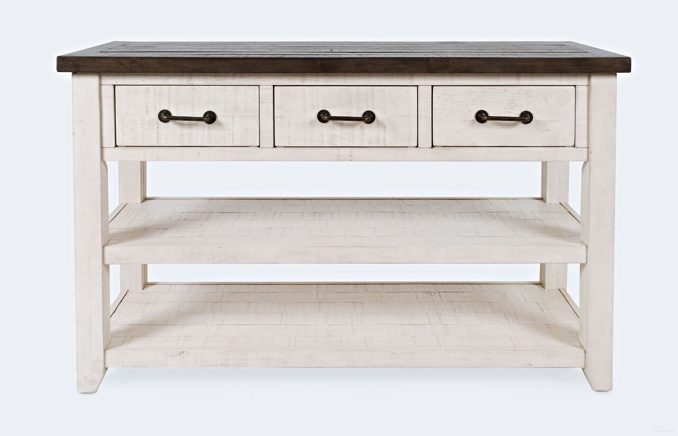 The appearance of Madison County Harris 50 Inch Sofa Console Table In Vintage White designed by Jofran in the country / farmhouse interior design. This vintage white piece of furniture was selected by 1StopBedrooms from Madison County Collection to add a touch of cosiness and style into your home. Sku: 1706-14. Material: Pine.