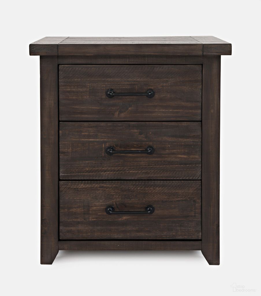 The appearance of Madison County USB Charging Nightstand In Barnwood Brown designed by Jofran in the country / farmhouse interior design. This brown piece of furniture  was selected by 1StopBedrooms from Madison County Collection to add a touch of cosiness and style into your home. Sku: 1700B-90ST. Material: Pine.