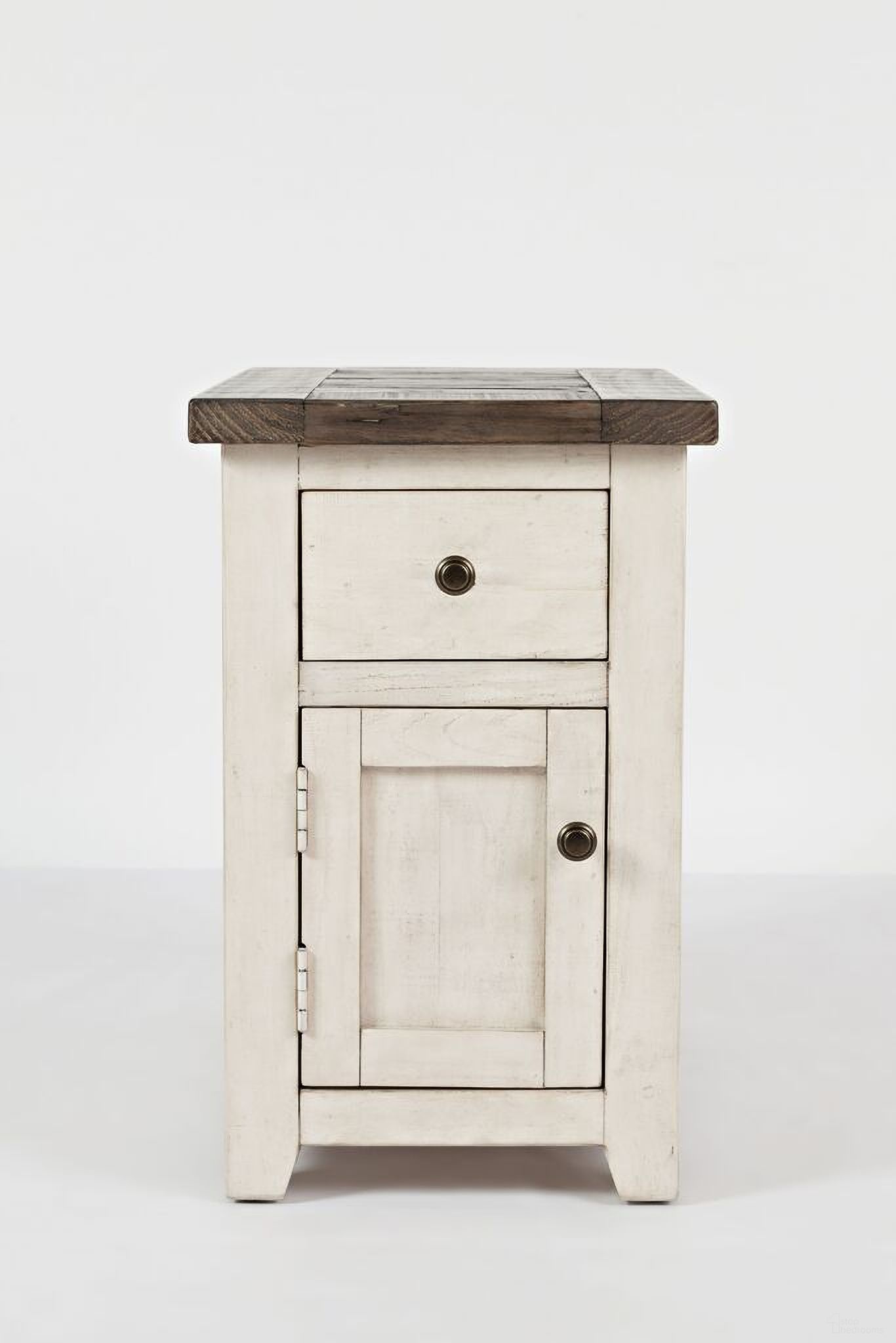 Madison County Chairside Table In Vintage White