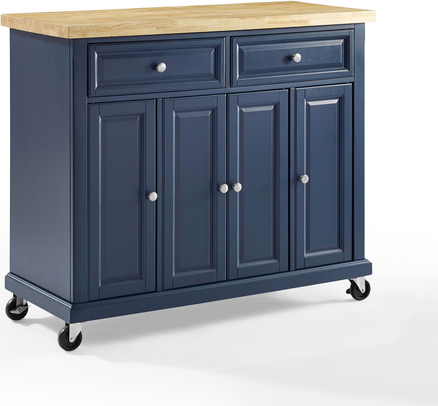 Madison Kitchen Cart In Navy and Natural