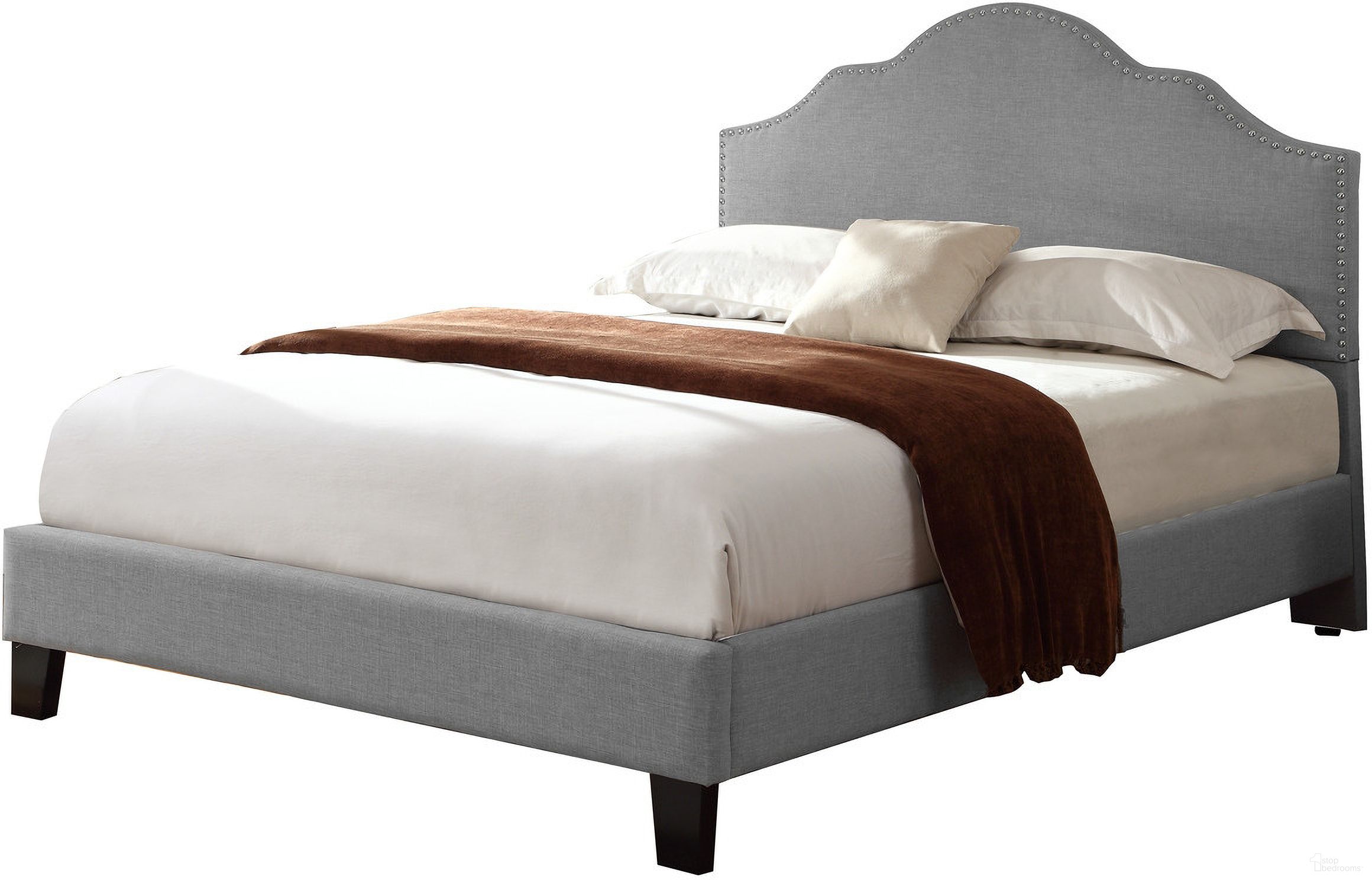 Madison Cal King Upholstered Bed In Light Gray