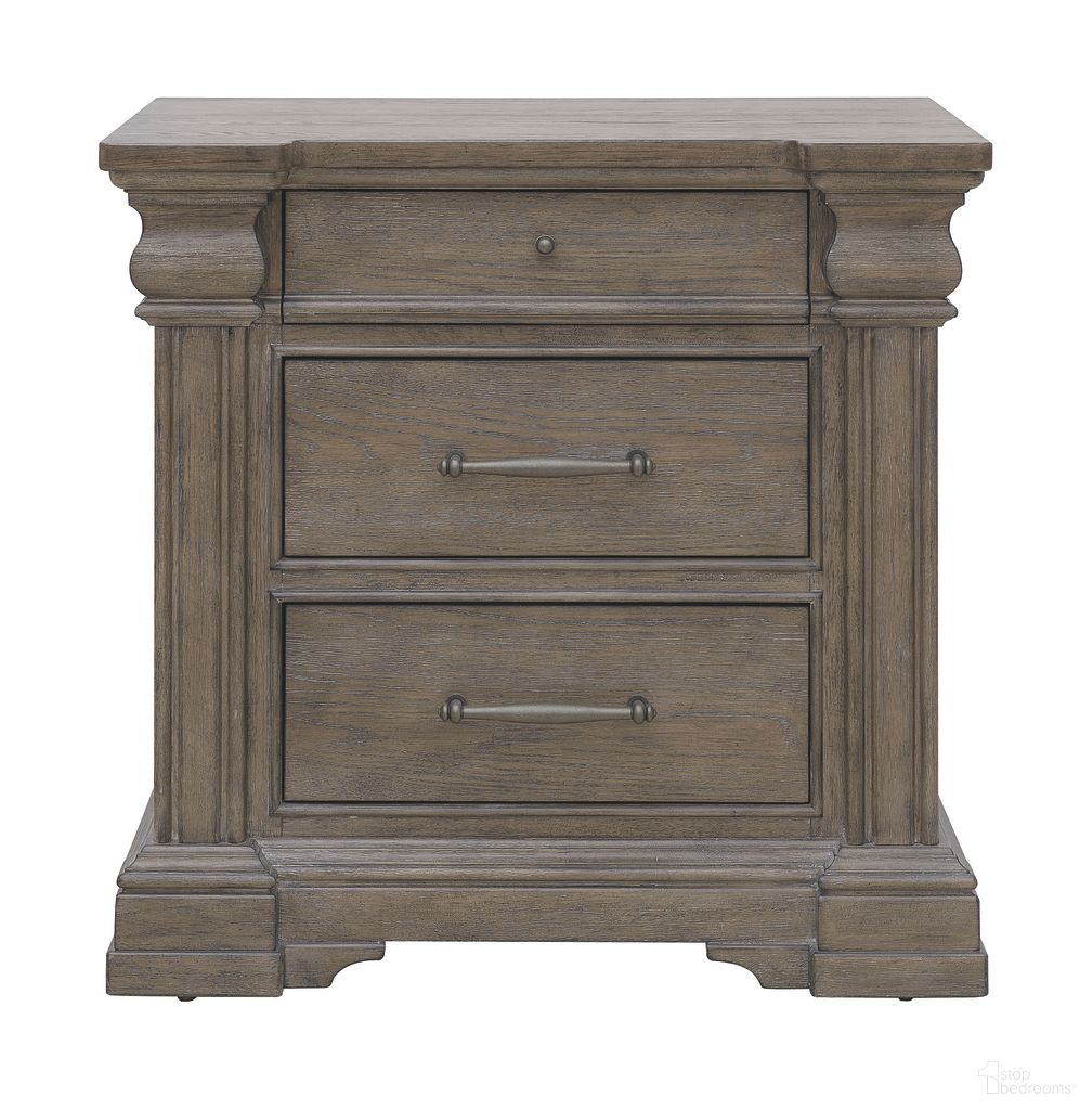 The appearance of Madison Ridge Brown 3 Drawer Nightstand In Natural Bark designed by Pulaski in the traditional interior design. This natural bark piece of furniture was selected by 1StopBedrooms from Madison Ridge Brown Collection to add a touch of cosiness and style into your home. Sku: P413140. Material: Oak Veneer.