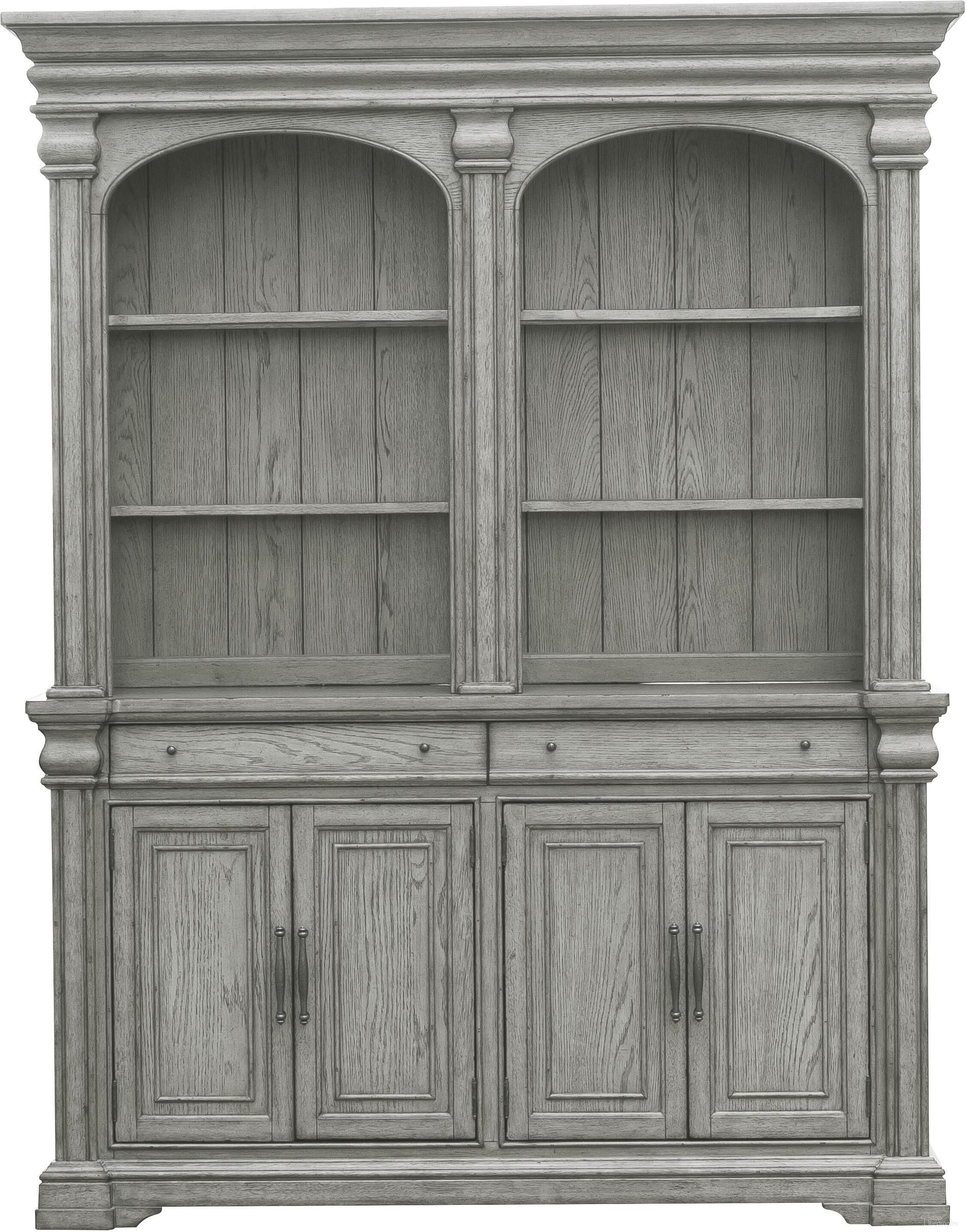 The appearance of Madison Ridge Server and Hutch In Gray designed by Pulaski in the country / farmhouse interior design. This gray piece of furniture was selected by 1StopBedrooms from Madison Ridge Collection to add a touch of cosiness and style into your home. Sku: P091302;P091303. Material: Hardwood.