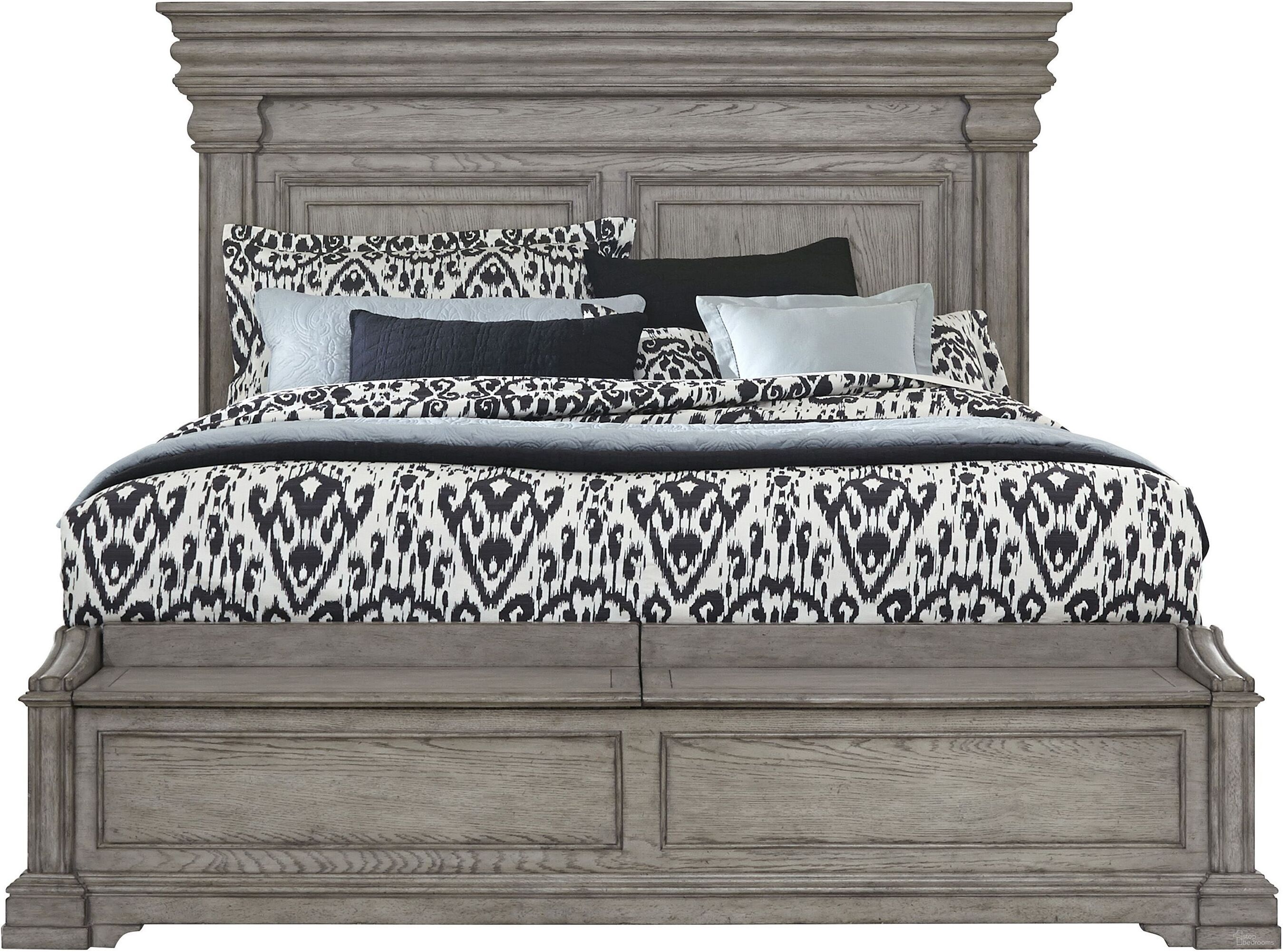 The appearance of Madison Ridge Queen Storage Bed In Heritage Taupe designed by Pulaski in the traditional interior design. This heritage taupe piece of furniture  was selected by 1StopBedrooms from Madison Ridge Collection to add a touch of cosiness and style into your home. Sku: P091170;P091174;P091172. Bed Type: Storage Bed. Bed Size: Queen. Material: Oak Veneer.