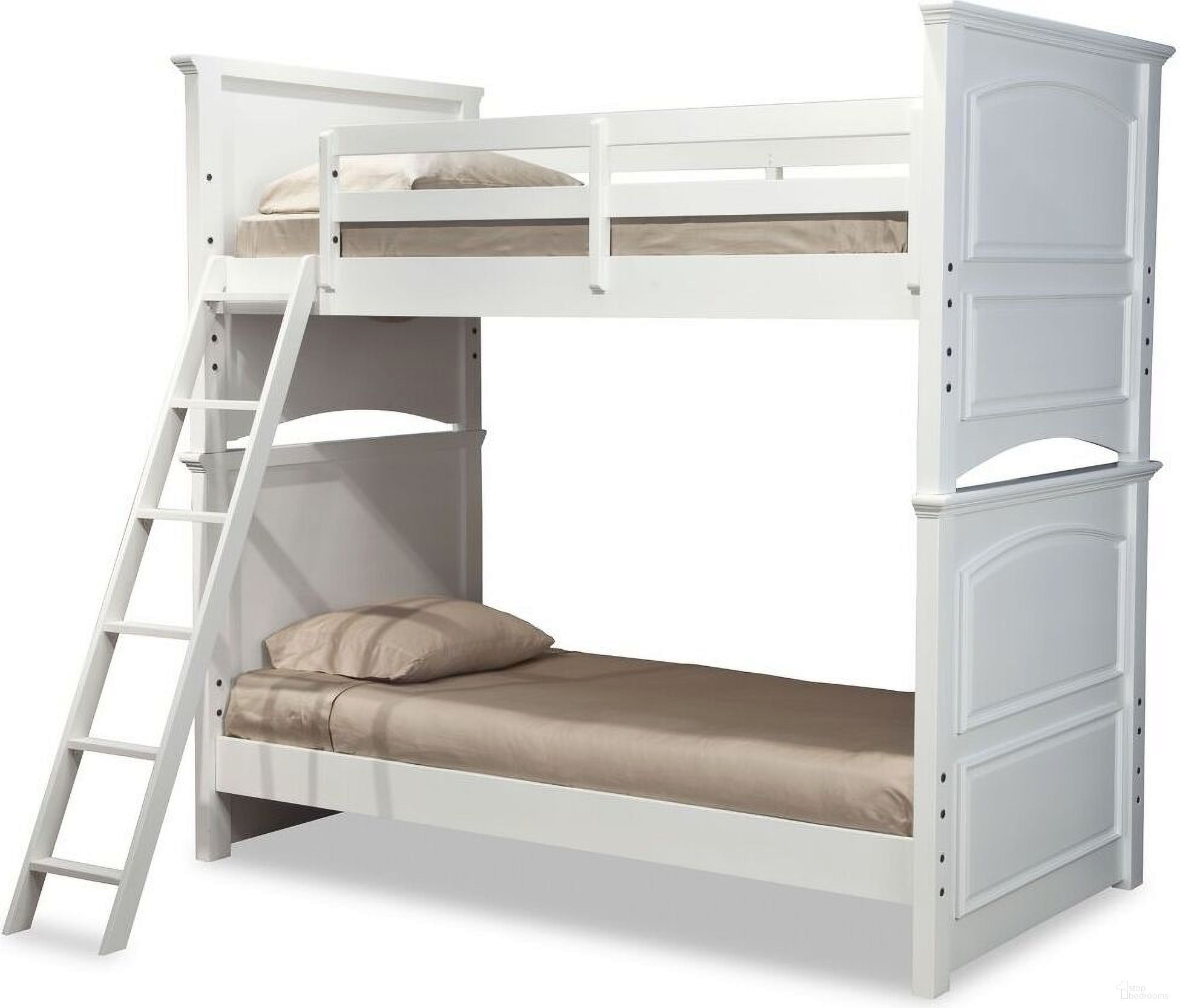 The appearance of Madison Twin Over Twin Bunk Bed In Natural White designed by Legacy Classic Kids in the traditional interior design. This natural white piece of furniture was selected by 1StopBedrooms from Madison Collection to add a touch of cosiness and style into your home. Sku: N2830-8110V;N2830-8120V;N2830-8130V. Bed Type: Bunk Bed. Bed Size: Twin Over Twin. Material: Poplar.