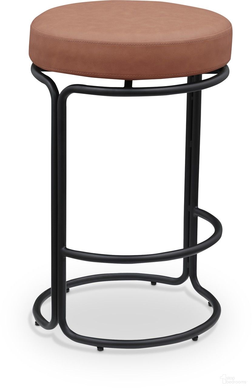 The appearance of Madison Vegan Leather Counter Stool Set of 2 In Cognac designed by Meridian in the modern / contemporary interior design. This cognac piece of furniture was selected by 1StopBedrooms from Madison Collection to add a touch of cosiness and style into your home. Sku: 984Cognac-C. Material: Iron.